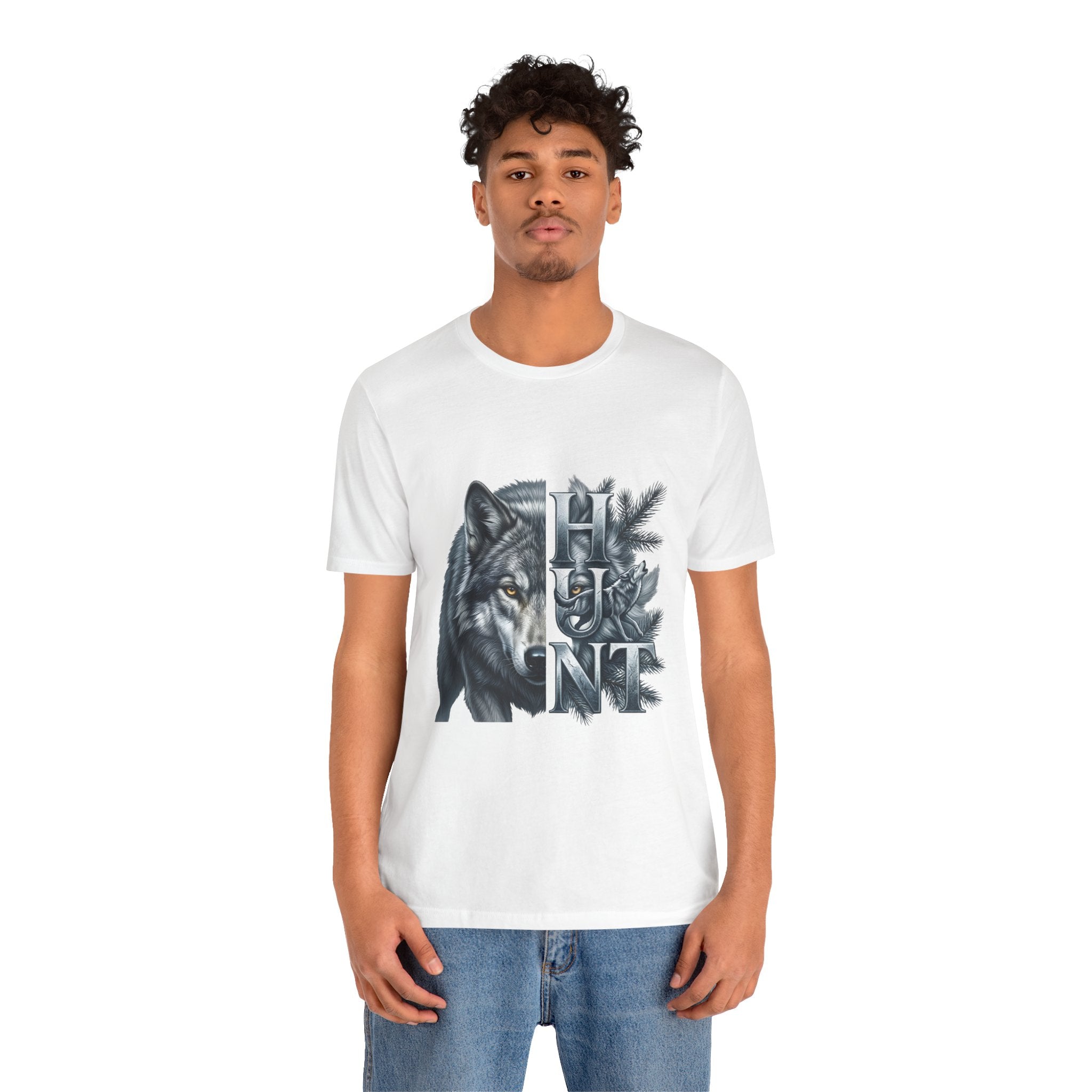Wolf Elk Hunt T‑Shirt — Graphic Wildlife Hunting Tee