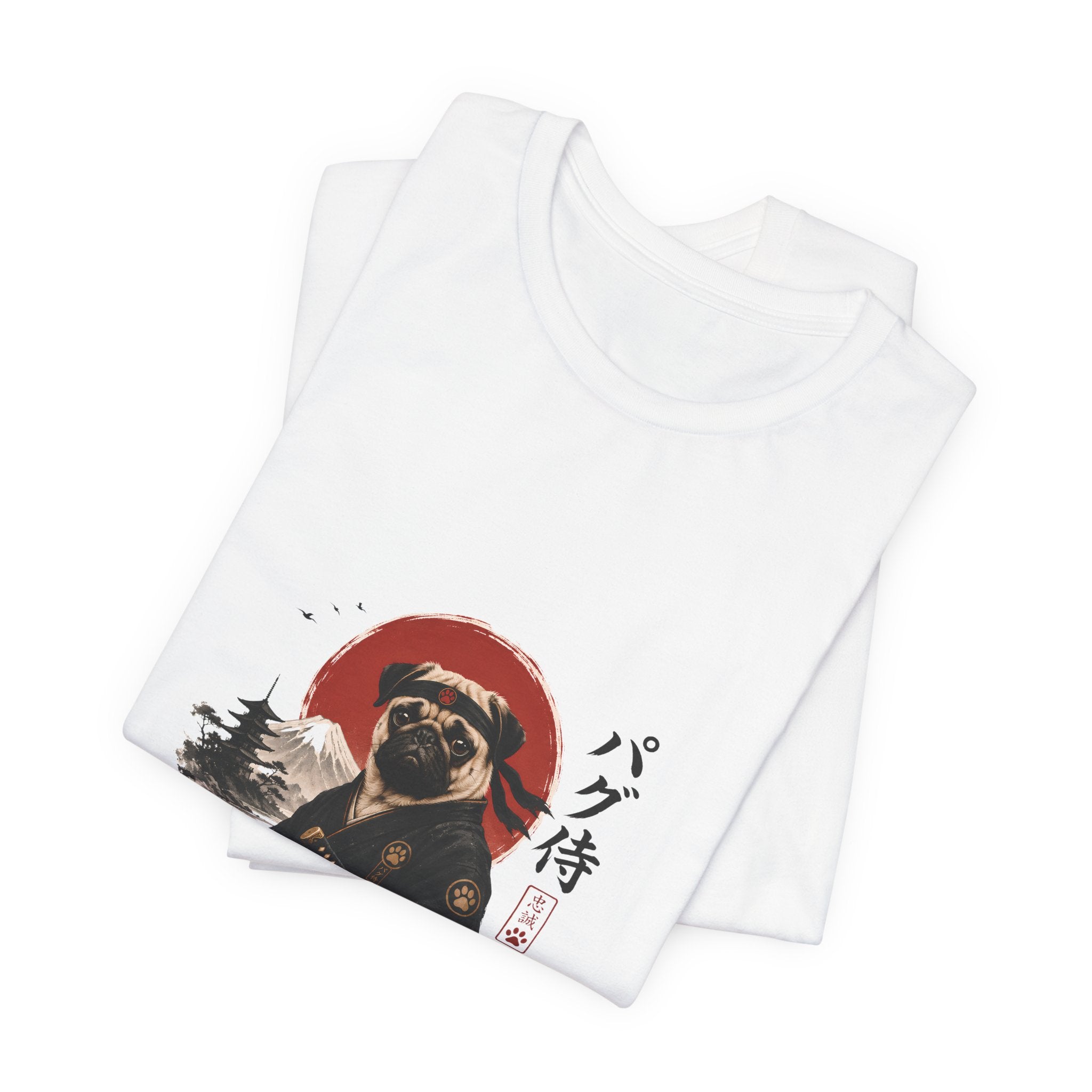 Pug Samurai T‑Shirt — Cute Samurai Pug Graphic Tee