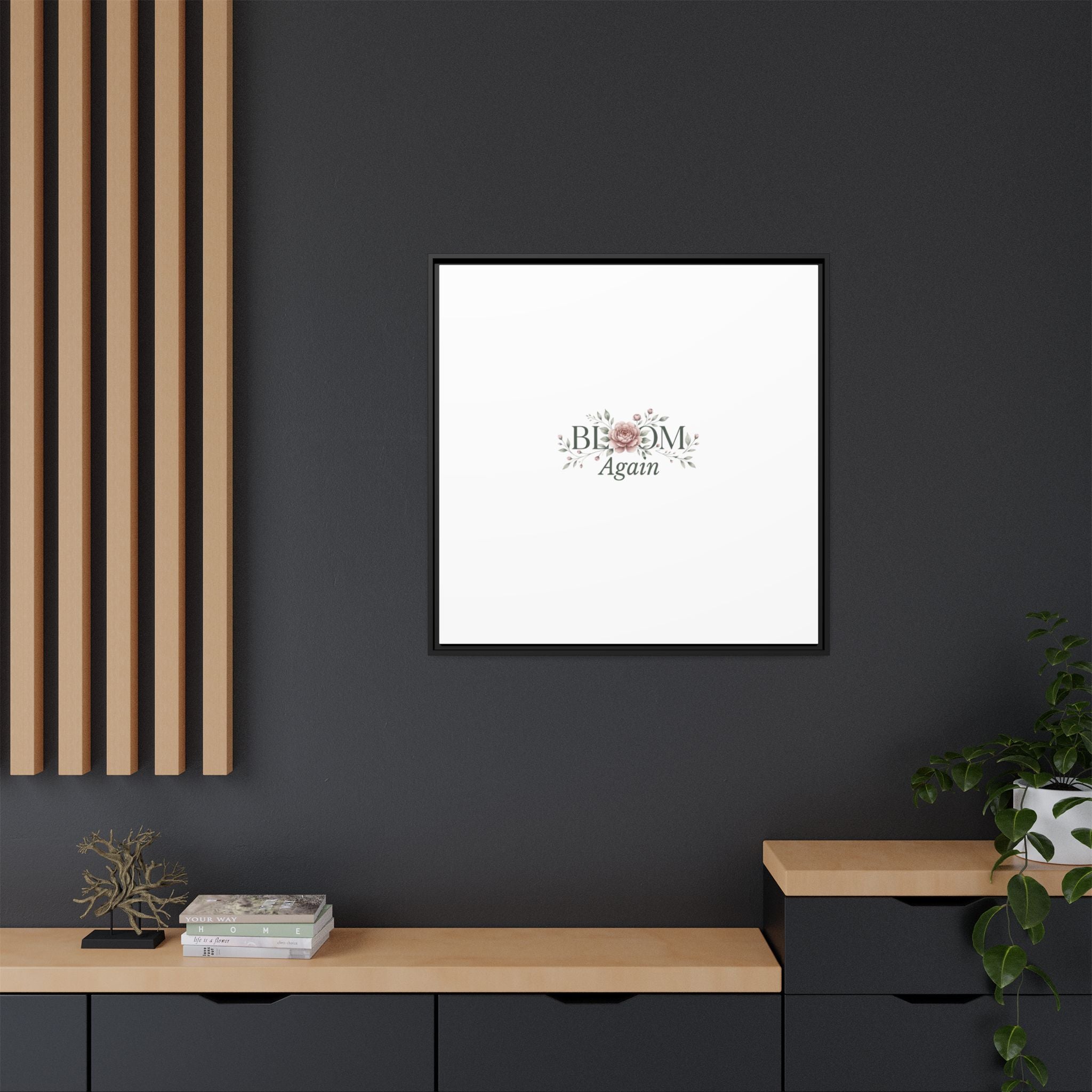 Bless Me Again Floral Matte Canvas Print, Framed Wall Art