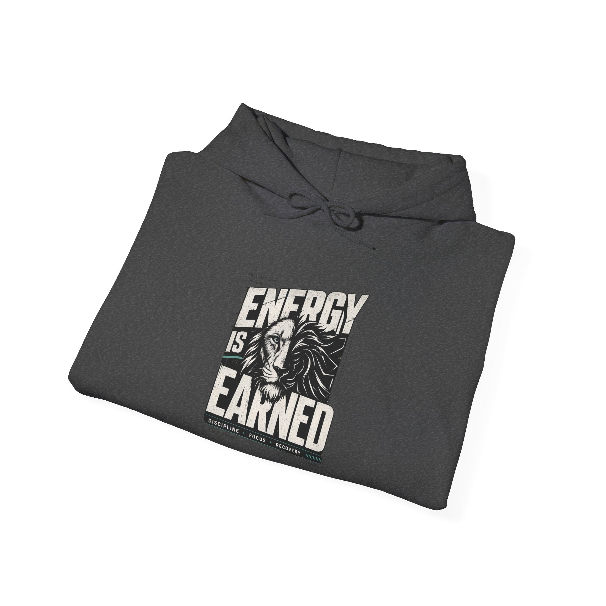 Energy Is Earned Hoodie — Motivational Graphic Sweatshirt
