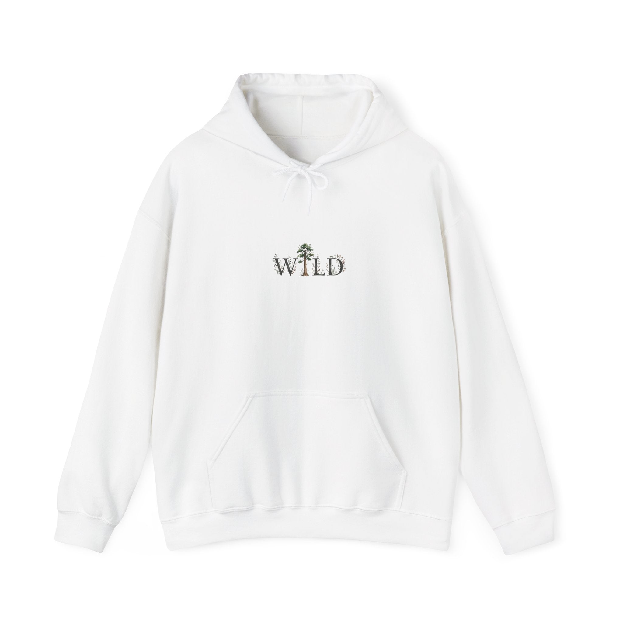 Wild Nature Hoodie — Minimal Forest 'WILD' Embroidered Pullover