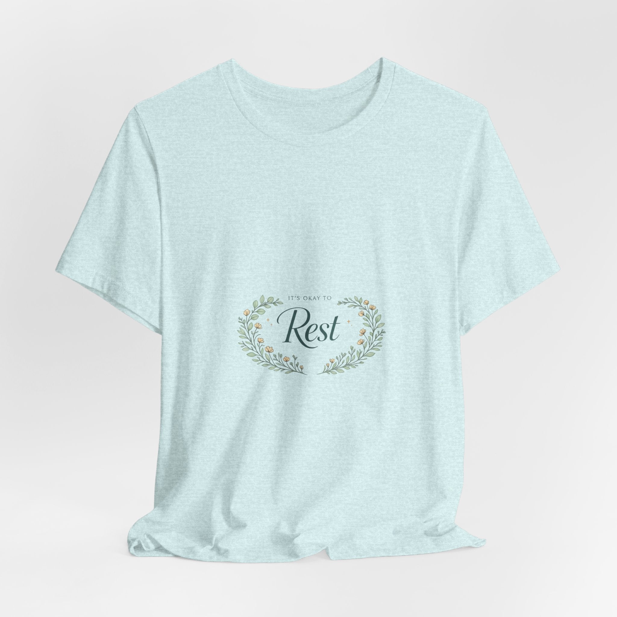 Rest Floral Tee — Relaxation White Short Sleeve Shirt