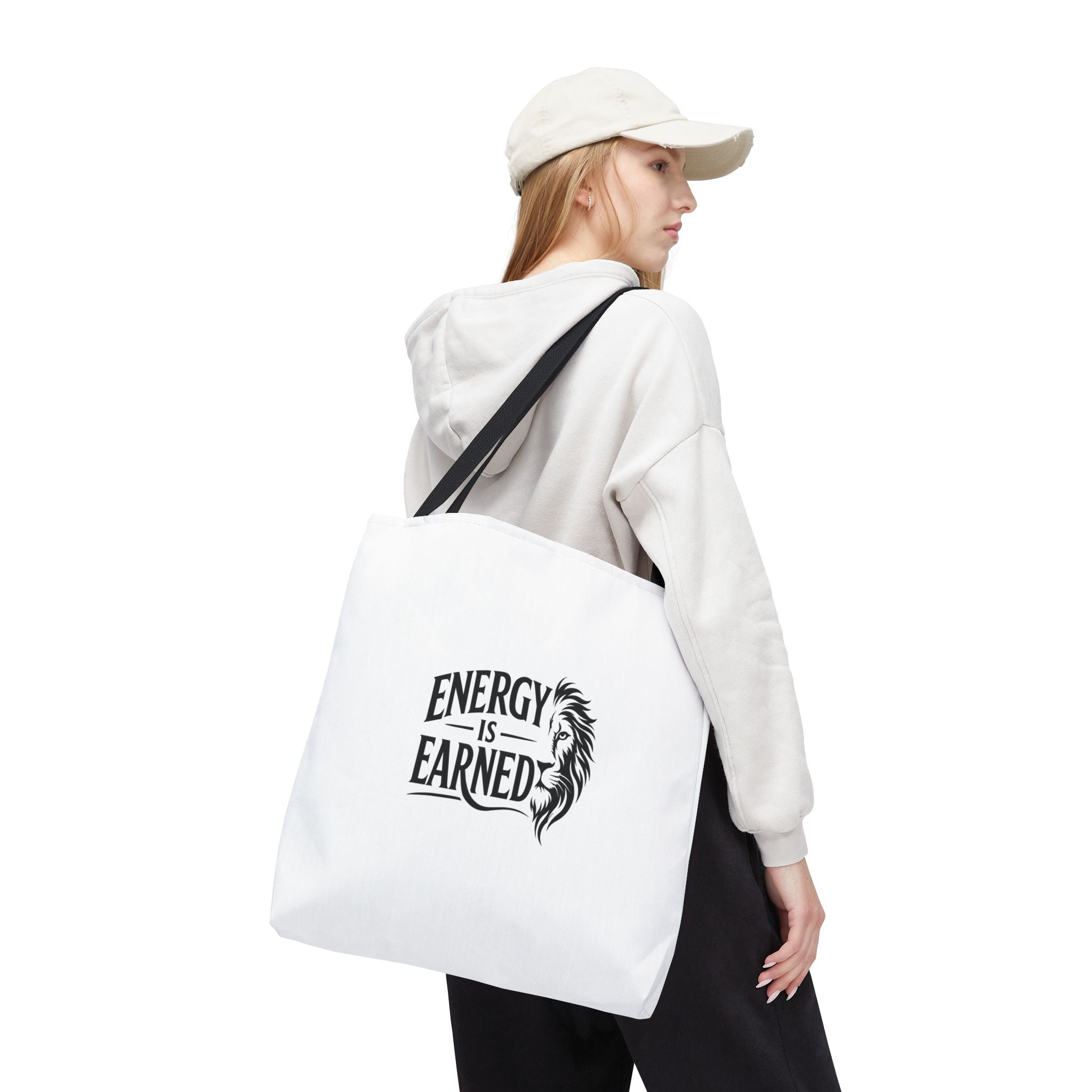 Energy Is Earned Tote Bag - Motivational Gym & Fitness Canvas Tote
