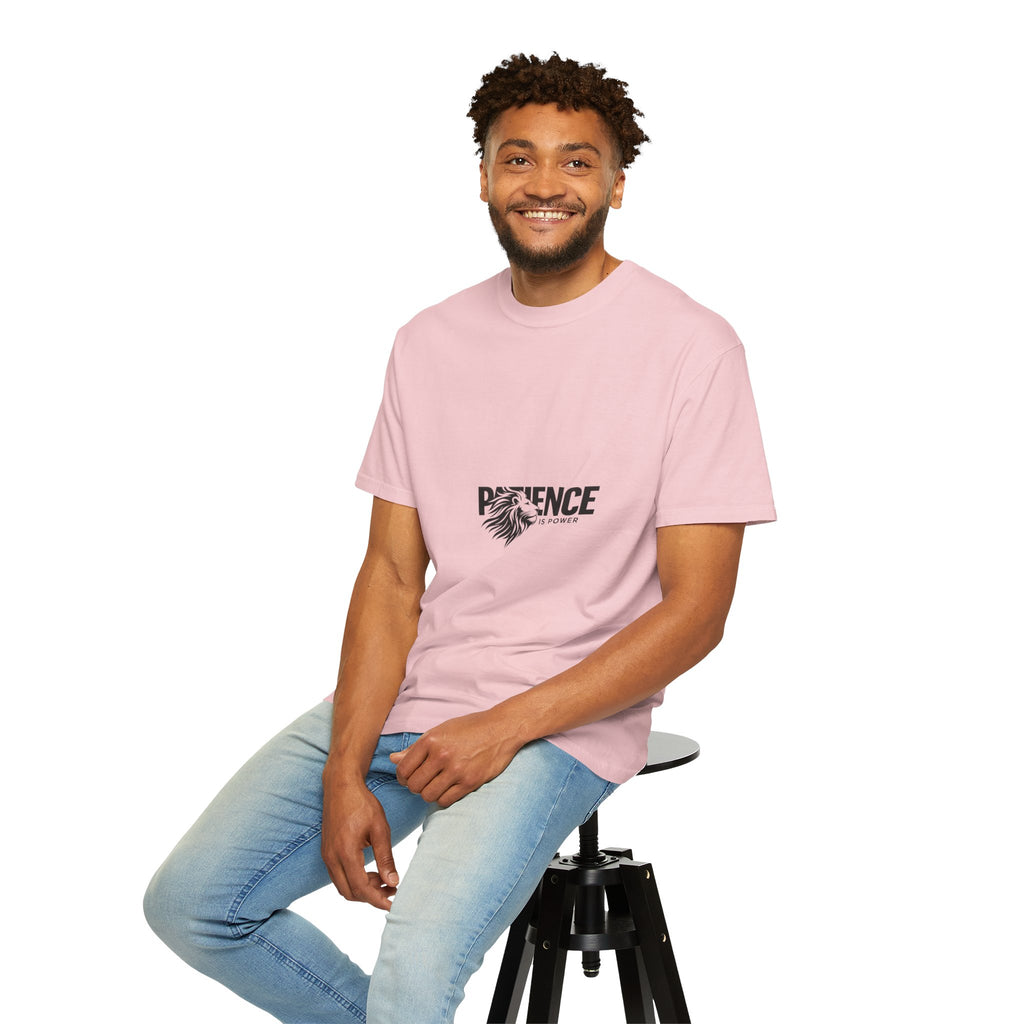 Patience Is Power T‑Shirt — Lion Graphic Inspirational Tee