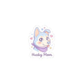 Husky Mom Kiss-Cut Sticker — Cute Pastel Husky Decal for Laptops, Water Bottles & Gifts