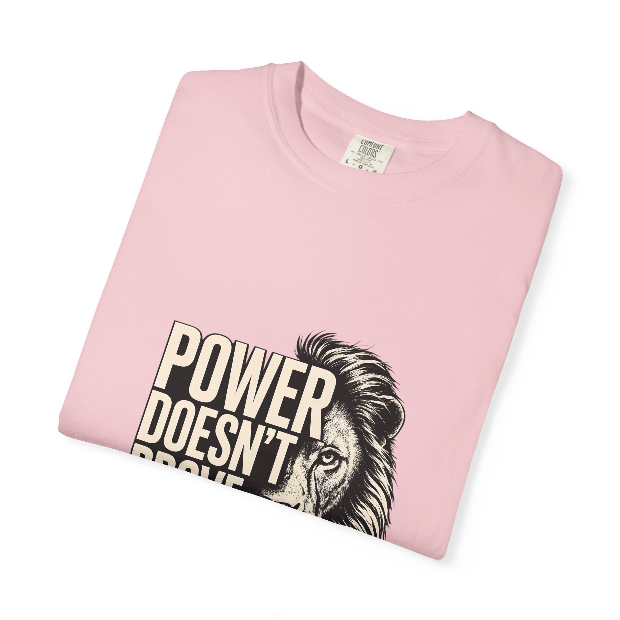 Lion 'Power Doesn't Prove Itself' Graphic T-Shirt