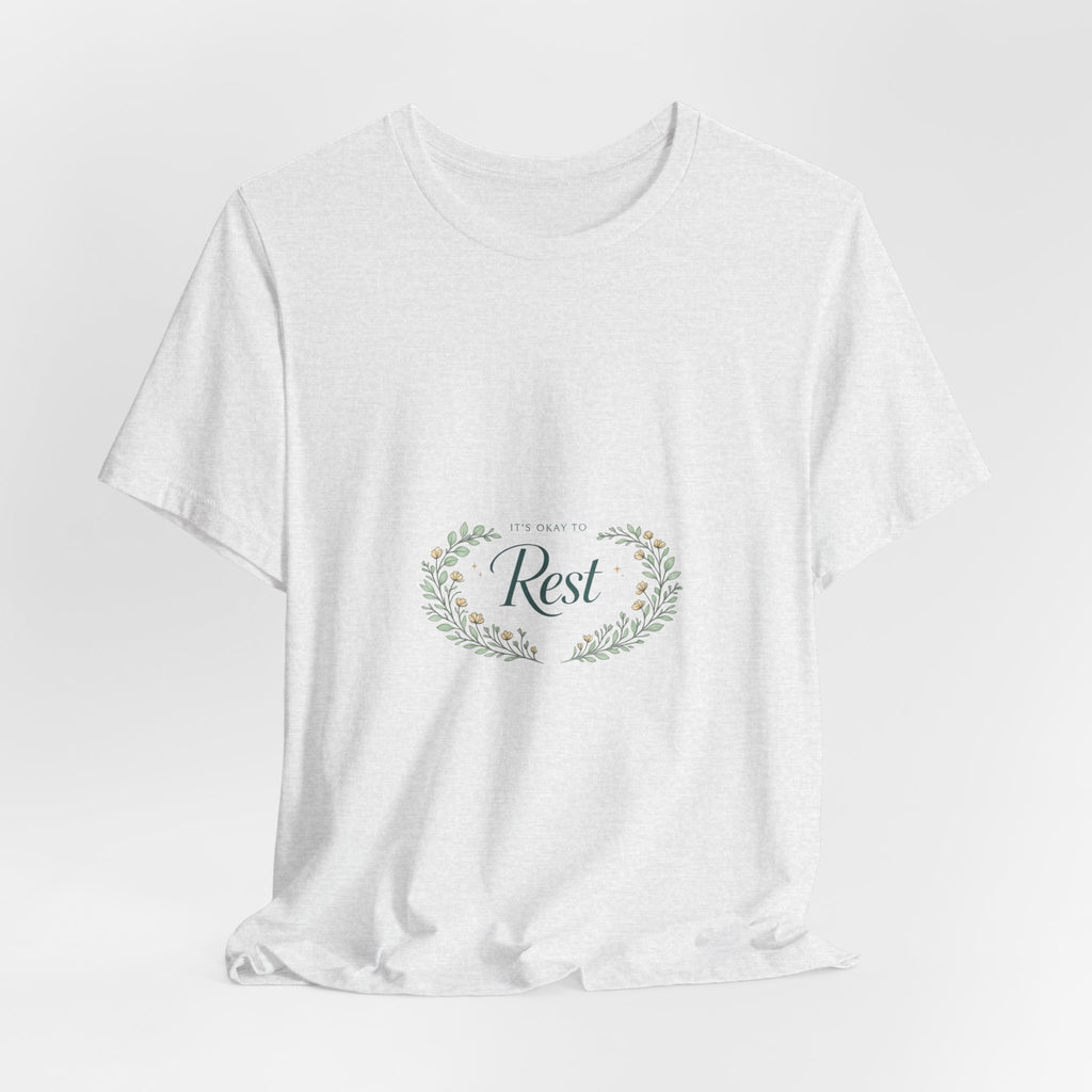 Rest Floral Tee — Relaxation White Short Sleeve Shirt