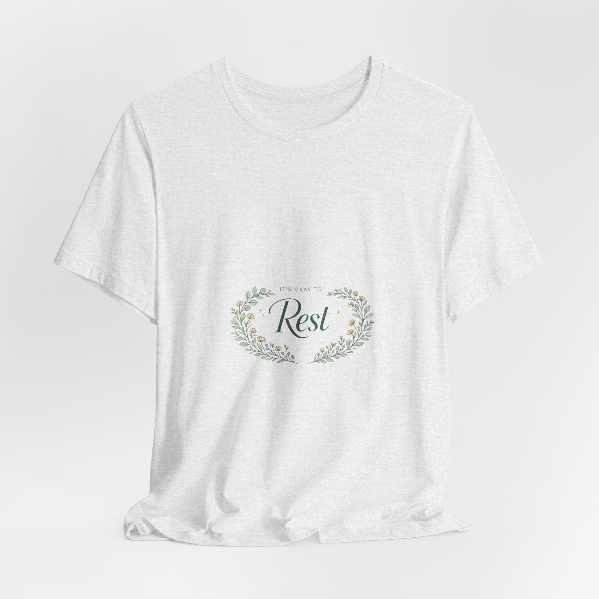Rest Floral Tee — Relaxation White Short Sleeve Shirt