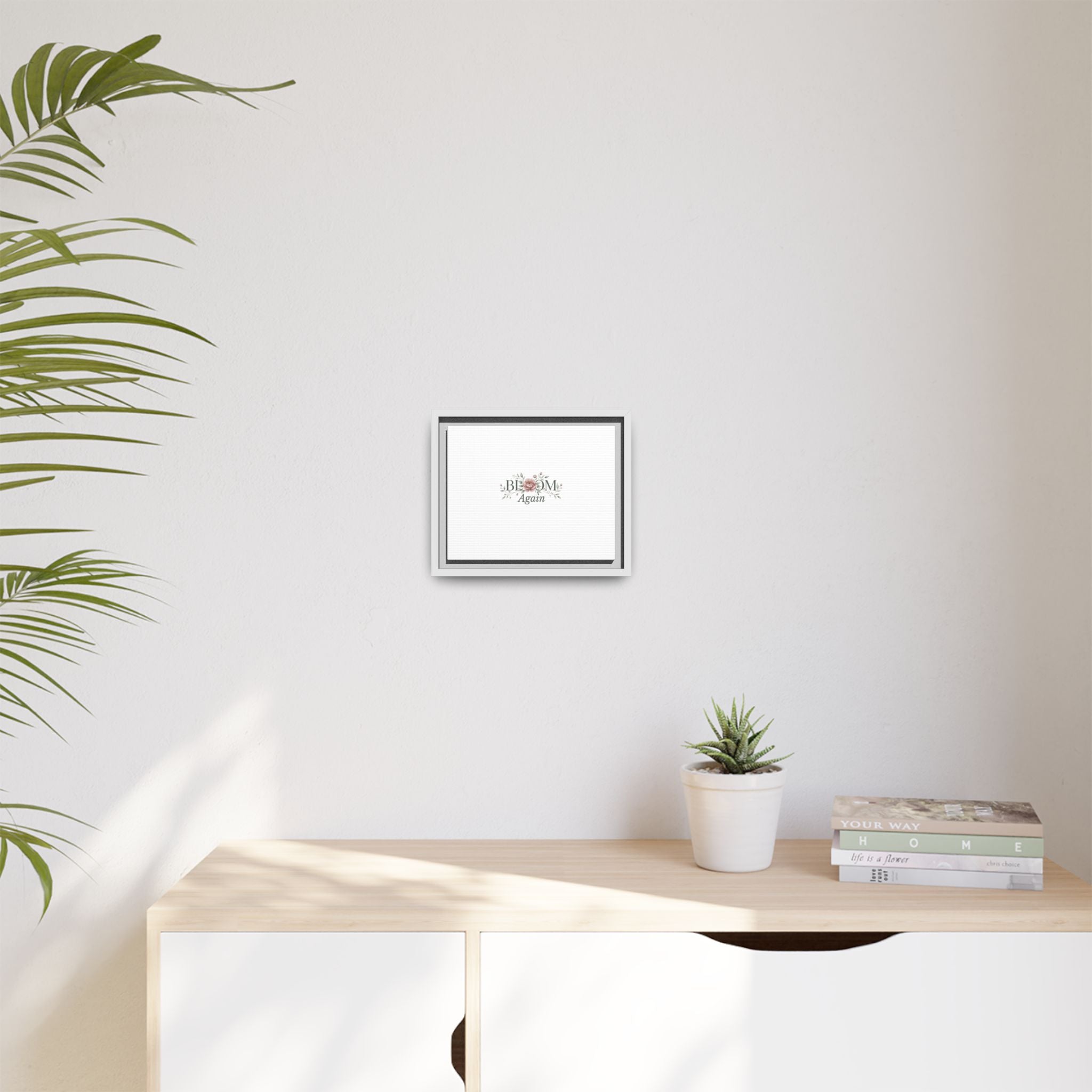 Bless Me Again Floral Matte Canvas Print, Framed Wall Art