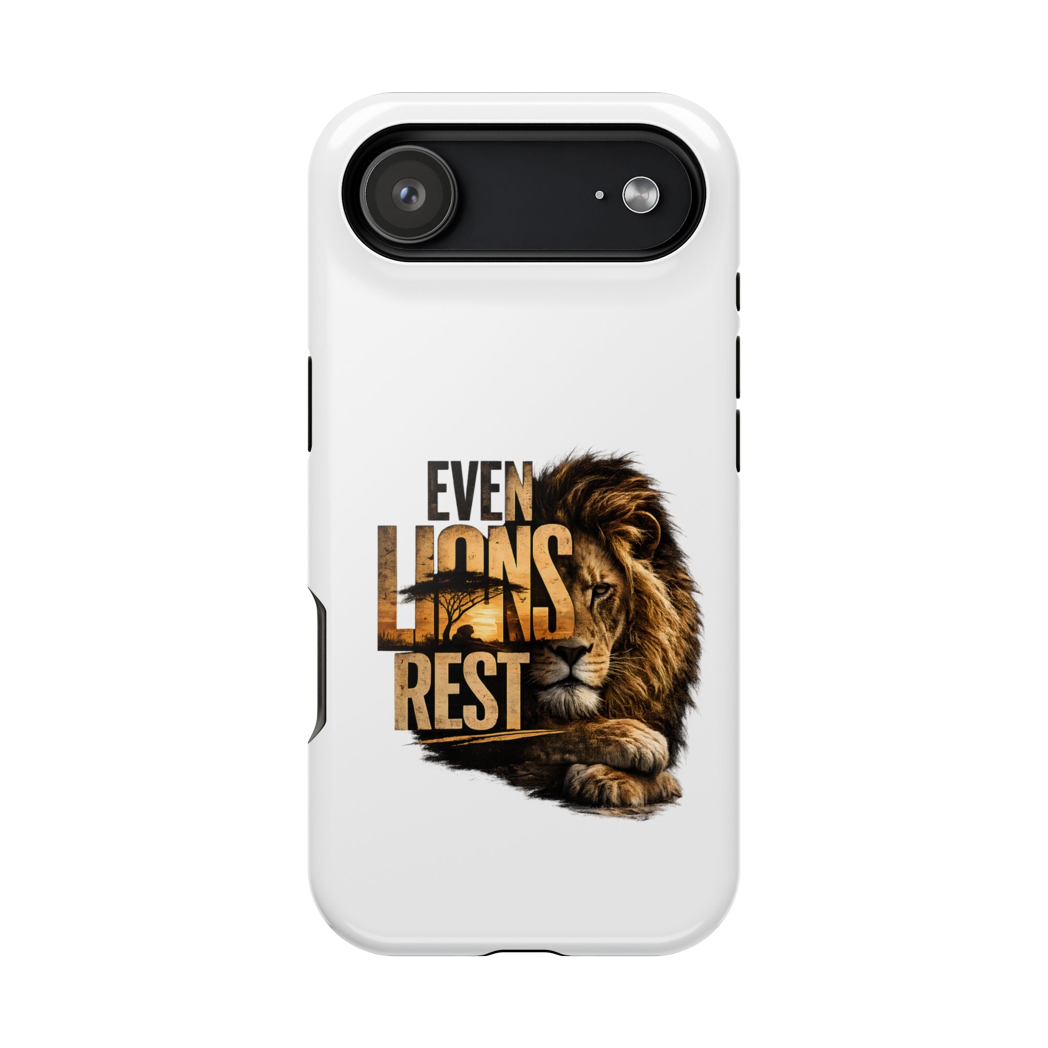 Lion 'Even Lions Rest' Magnetic Impact-Resistant Phone Case