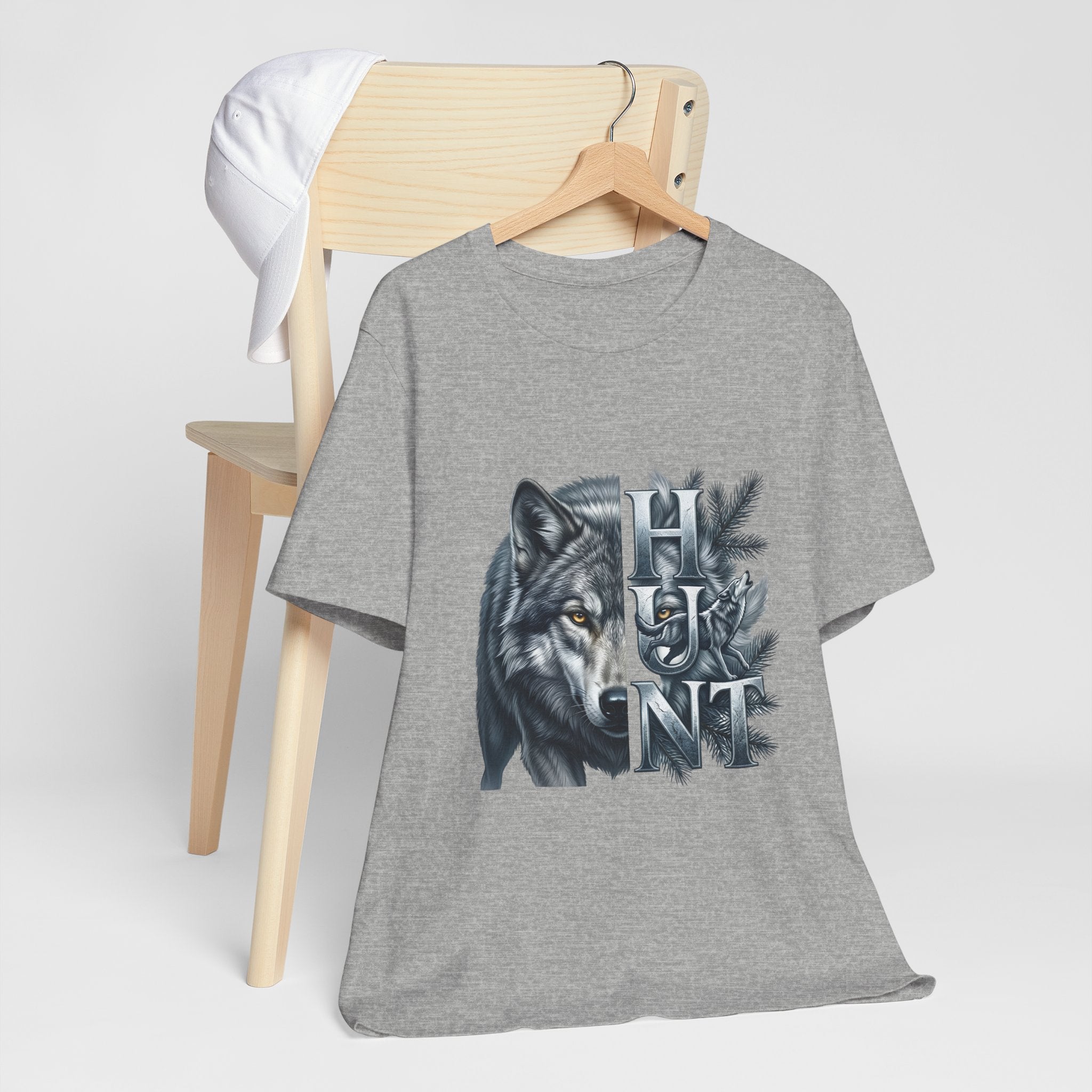 Wolf Elk Hunt T‑Shirt — Graphic Wildlife Hunting Tee
