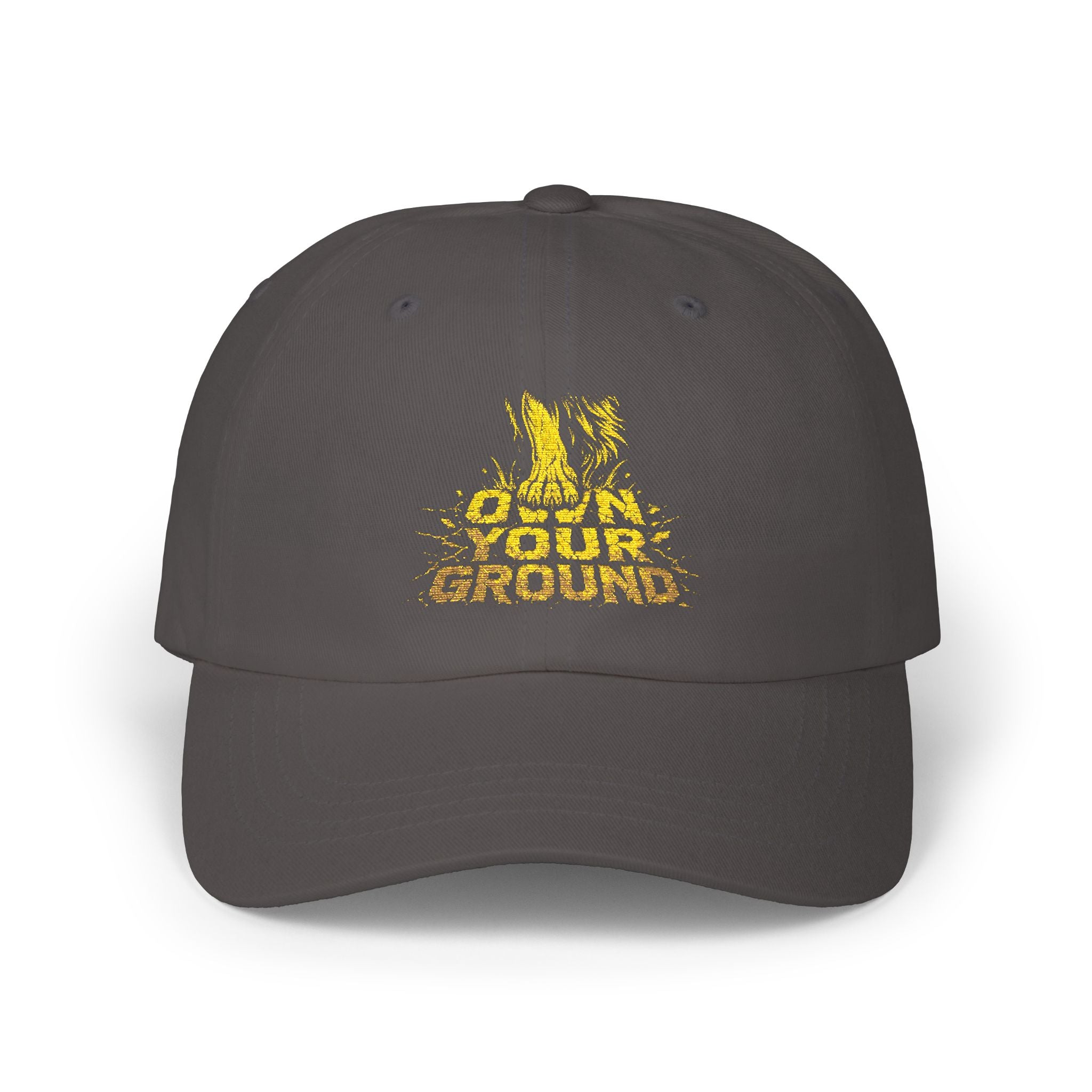 Dad Cap — 'Hold Your Ground' Distressed Yellow Graphic Baseball Hat