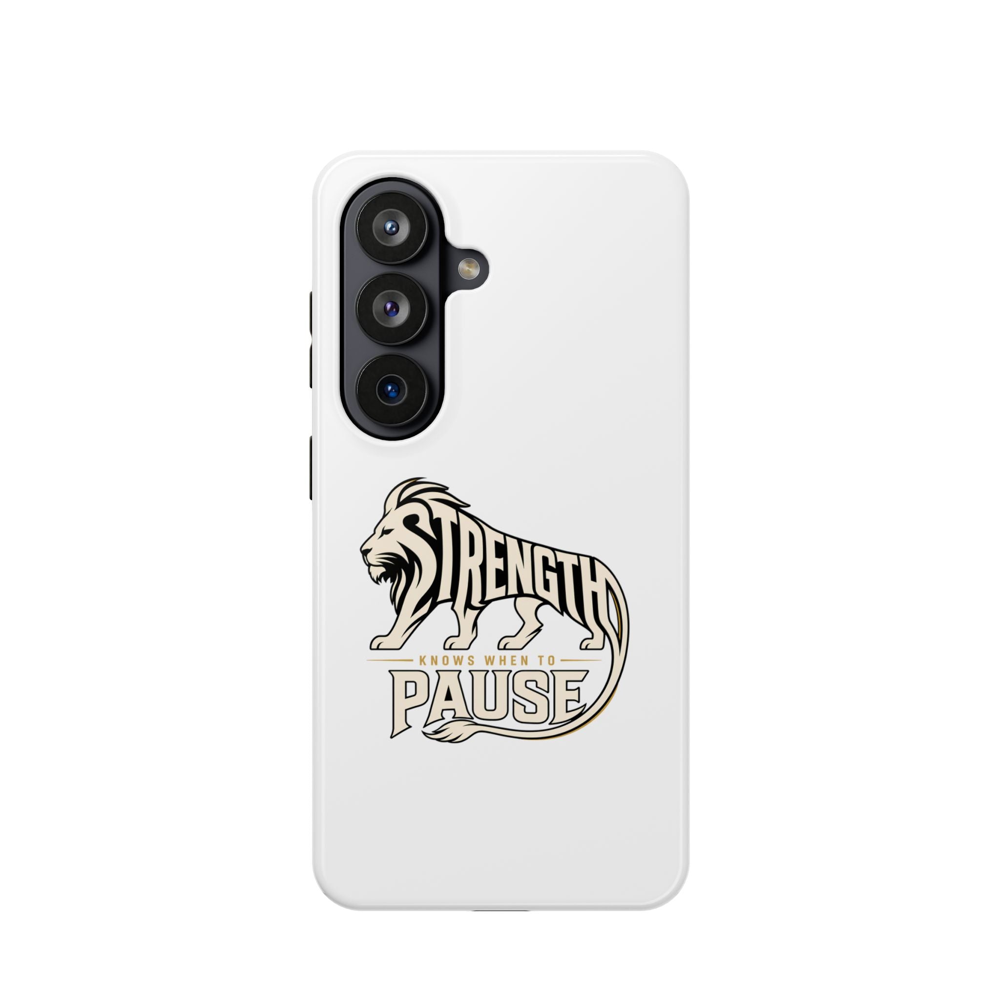Phone Case — "Strength Shows When You Pause" Lion Graphic Magnetic Impact-Resistant Case