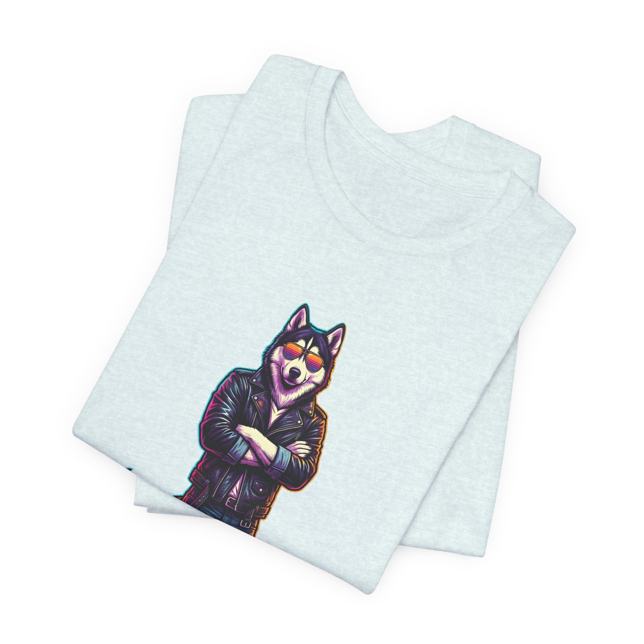 Cool Husky Graphic Tee — Standing Husky in Jacket T-Shirt