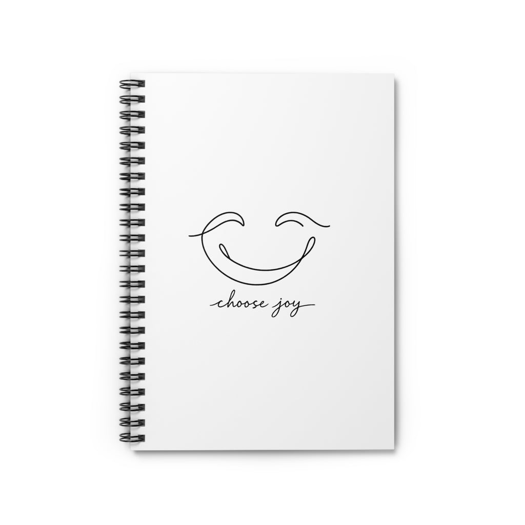 Choose Joy Spiral Notebook — Minimal Smiley Ruled Journal for Positivity & Everyday Notes