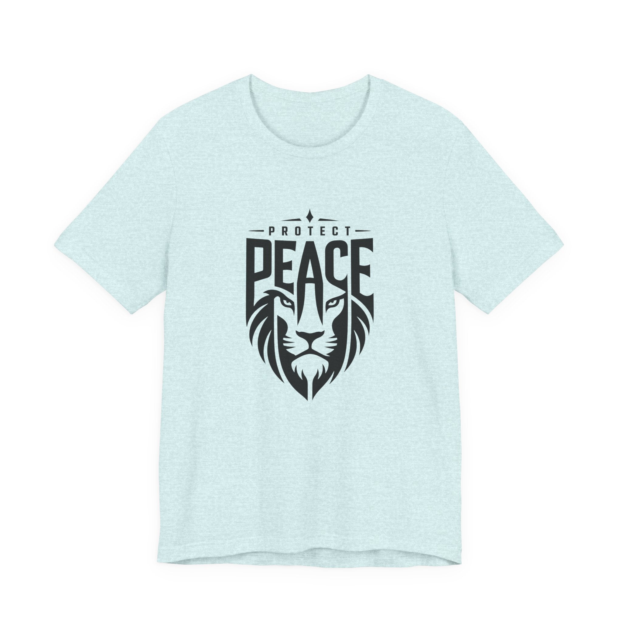 Protect Peace Lion T-Shirt — Graphic Tee with Lion Shield Design
