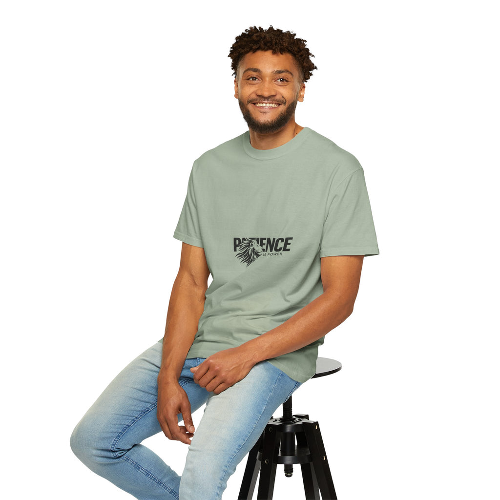 Patience Is Power T‑Shirt — Lion Graphic Inspirational Tee