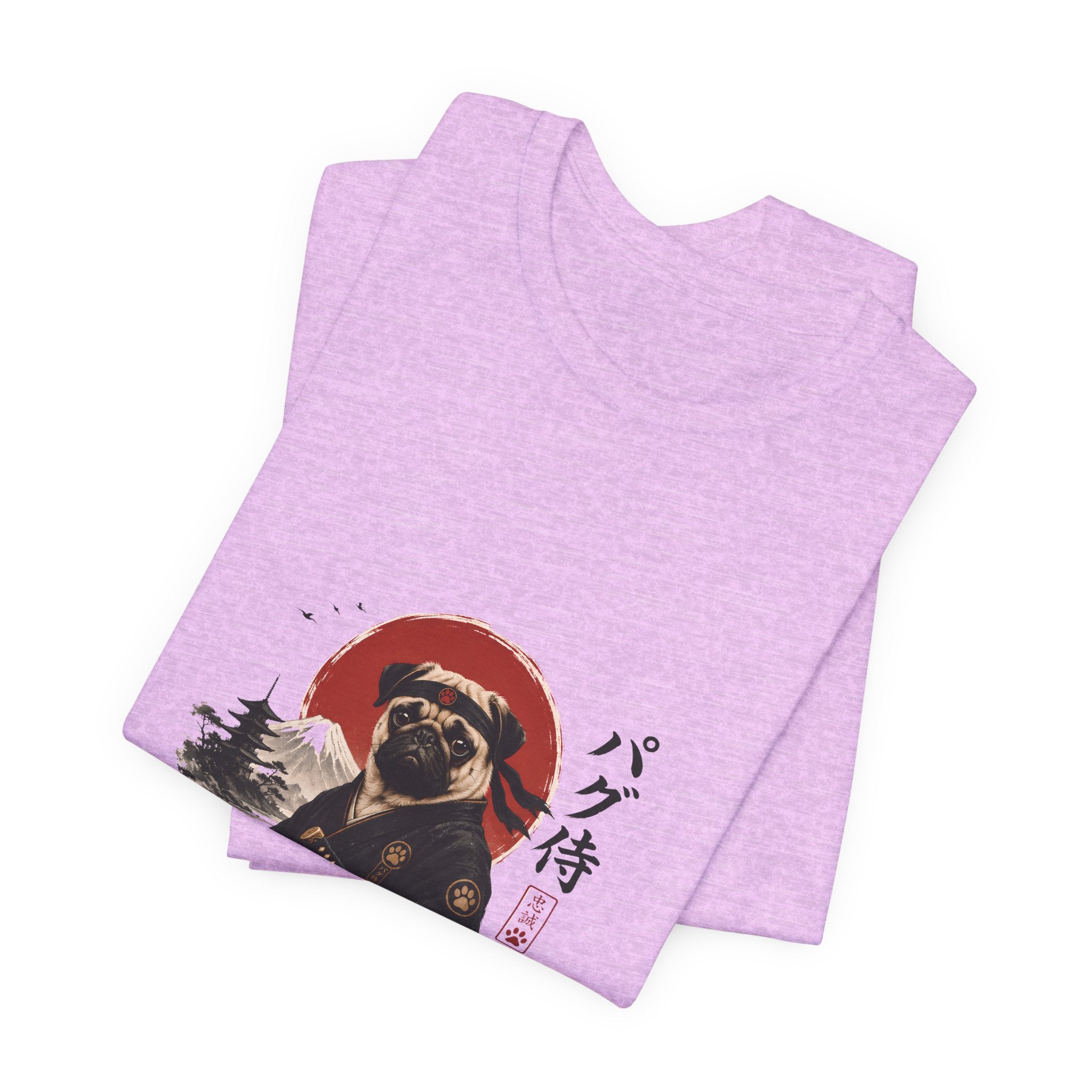 Pug Samurai T‑Shirt — Cute Samurai Pug Graphic Tee