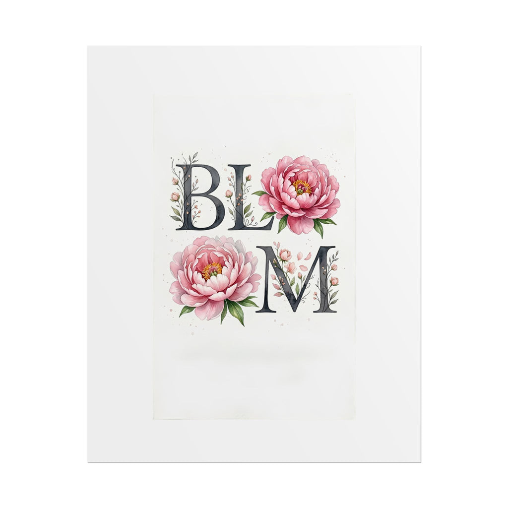 Bloom Floral Poster — Rolled Botanical Wall Art Print (Pink Peonies)