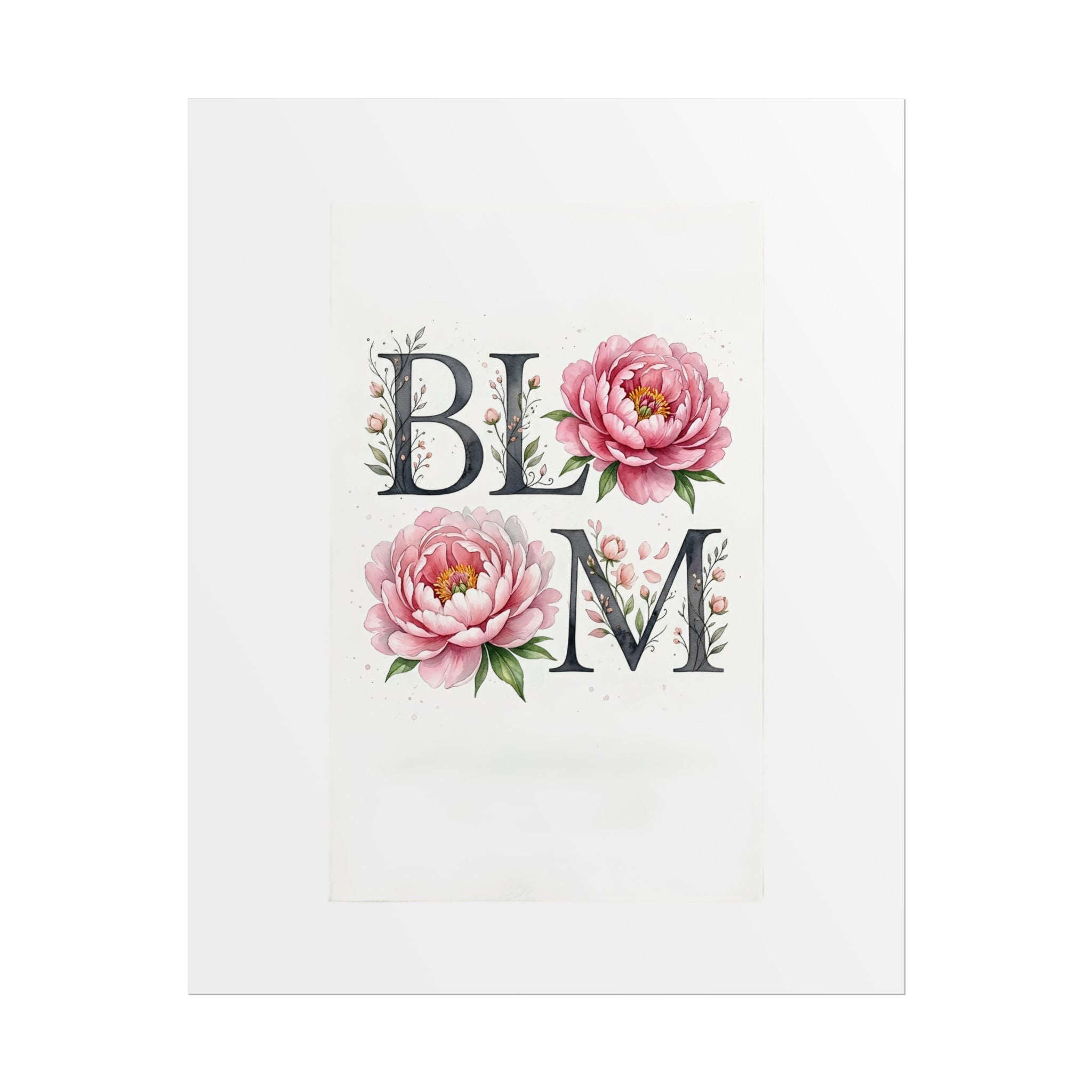 Bloom Floral Poster — Rolled Botanical Wall Art Print (Pink Peonies)