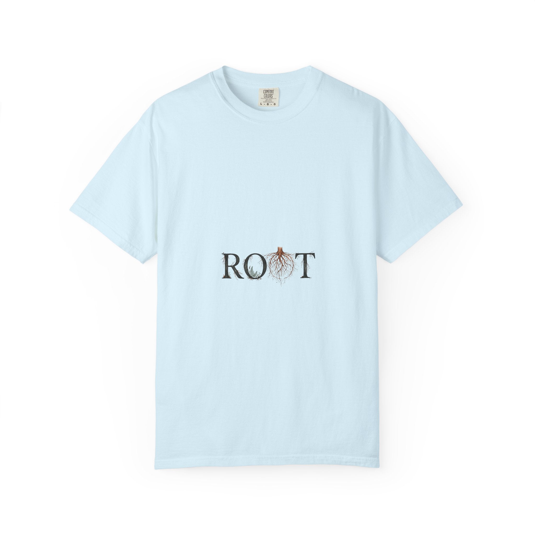 Root Floral Graphic T-Shirt — 'ROOT' Botanical Typography Tee