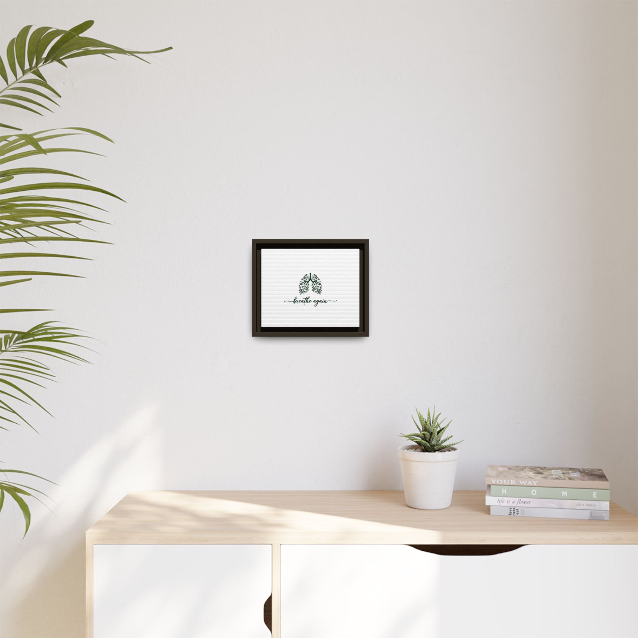 Framed Matte Canvas – 'Breathe Again' Lungs Wall Art