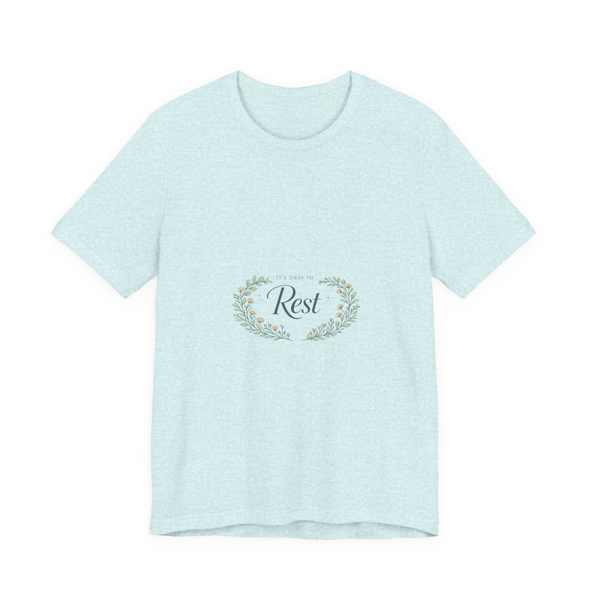 Rest Floral Tee — Relaxation White Short Sleeve Shirt