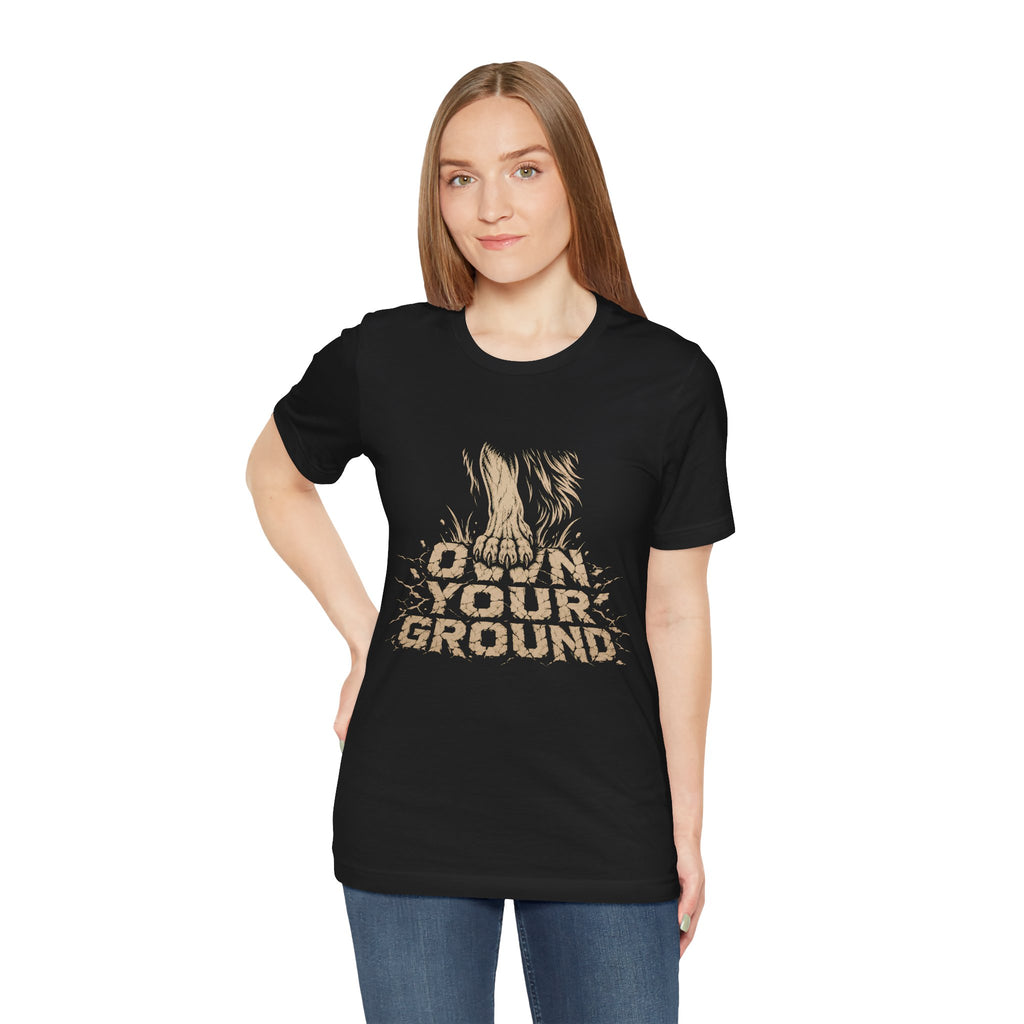 T‑Shirt — Own Your Ground Graphic Tee (Boot Print Design)