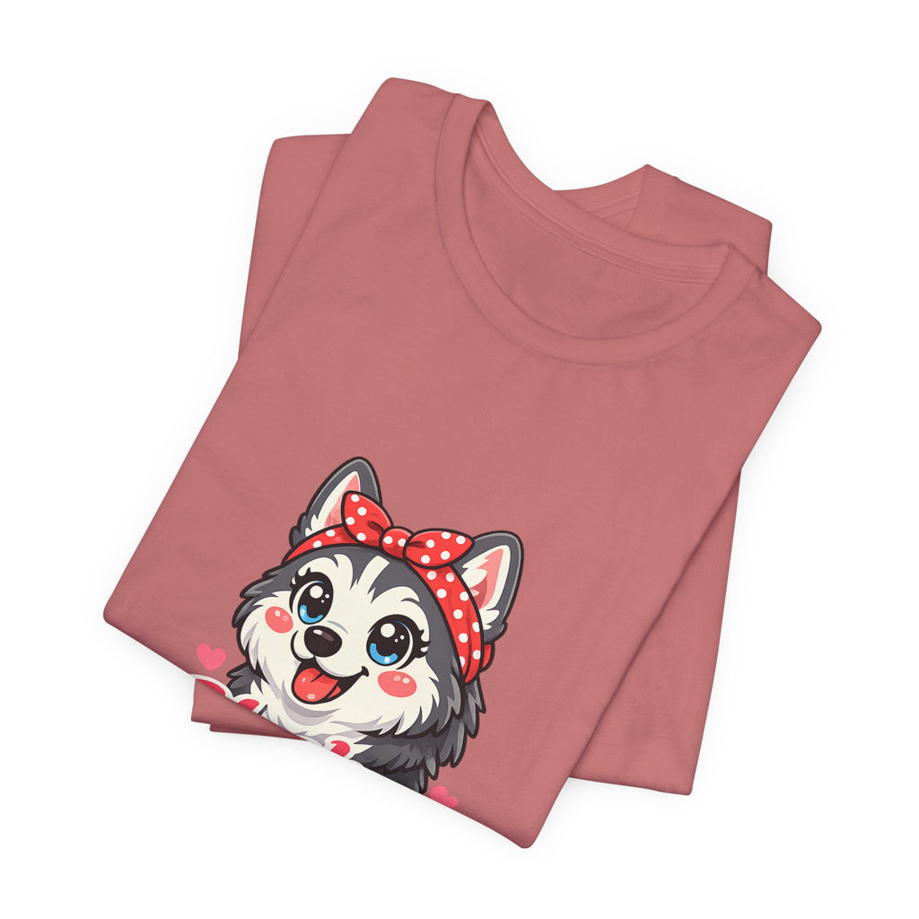 Husky Mom T-Shirt — Cute Cartoon Husky Mom Tee