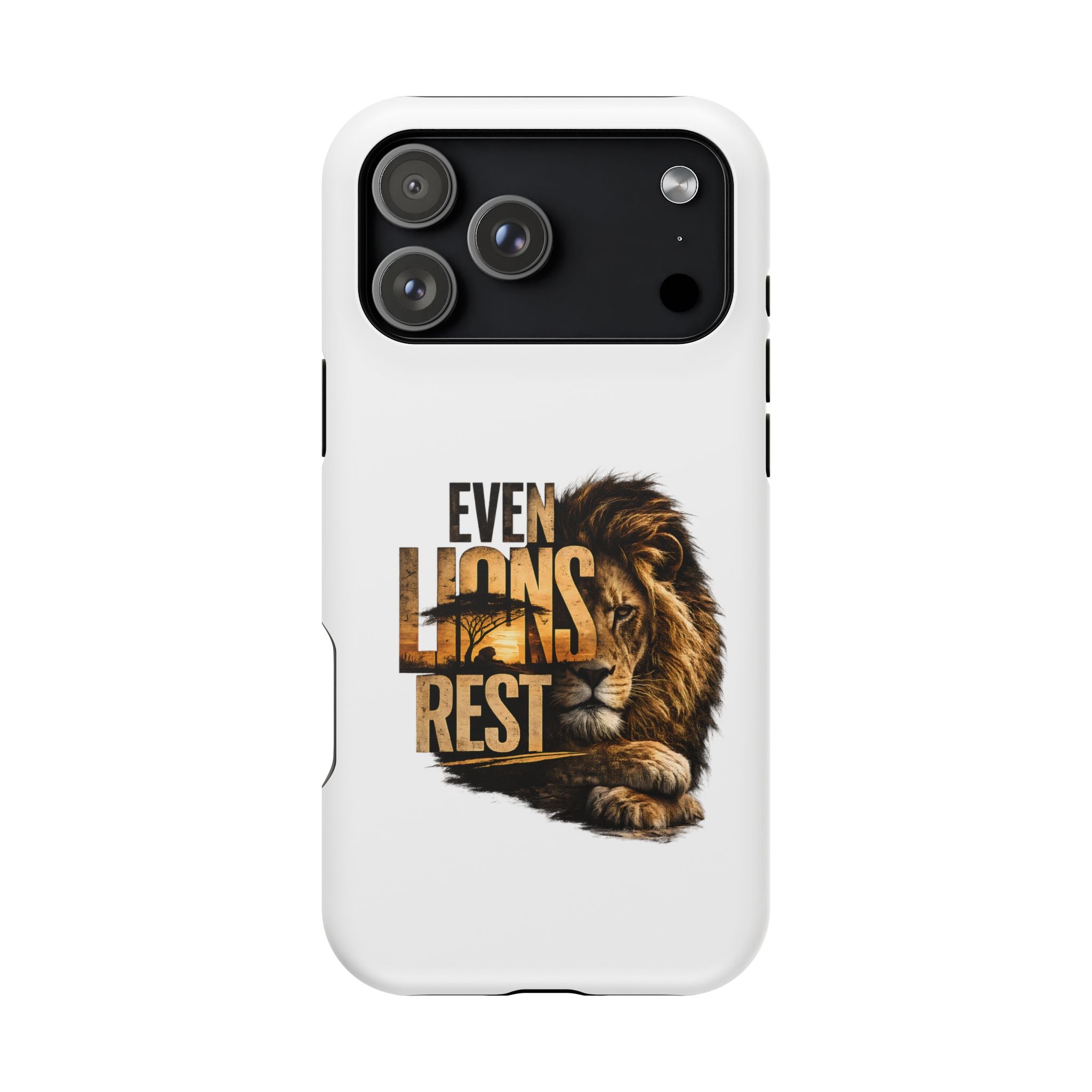 Lion 'Even Lions Rest' Magnetic Impact-Resistant Phone Case