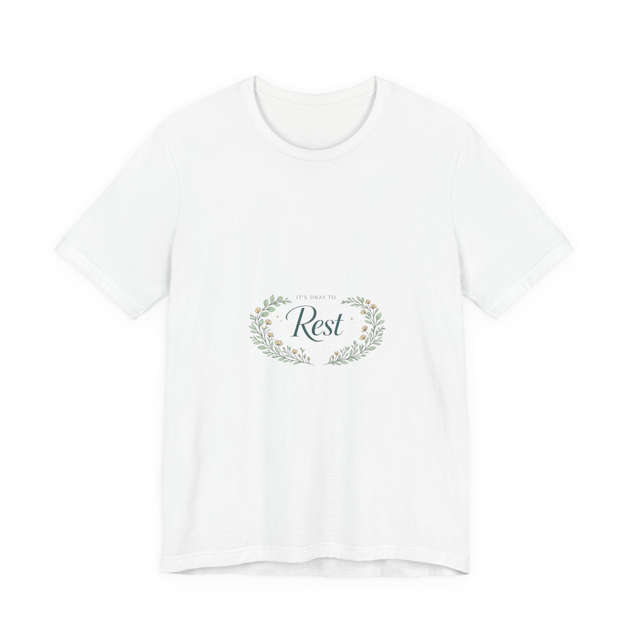 Rest Floral Tee — Relaxation White Short Sleeve Shirt
