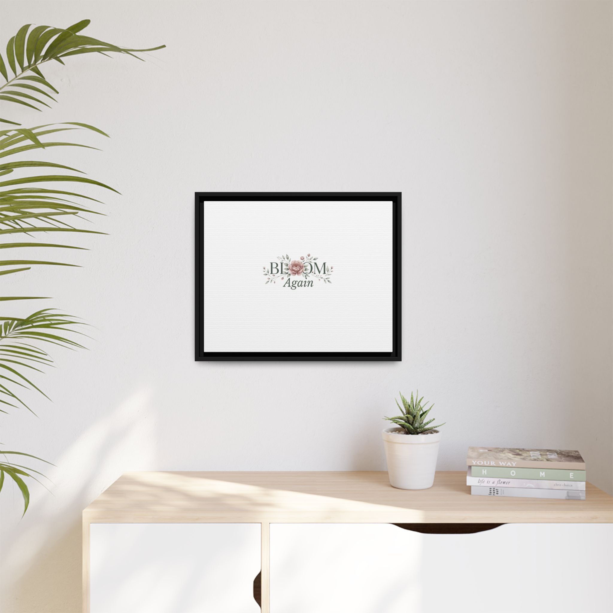 Bless Me Again Floral Matte Canvas Print, Framed Wall Art