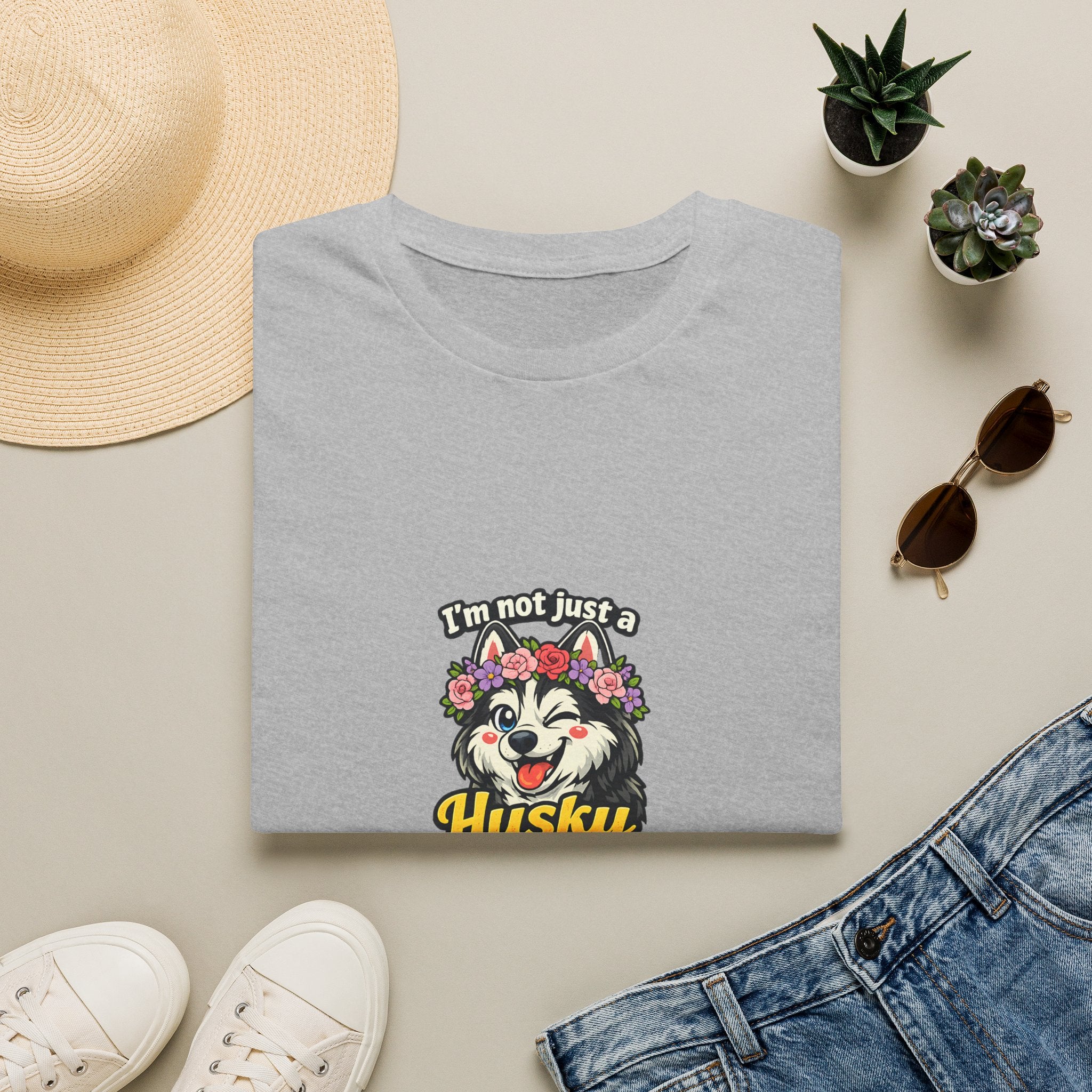 Husky Mama T-Shirt — "I'm Not Just a Husky Mama, I'm Their Chaos Manager" Cute Floral Dog Mom Tee