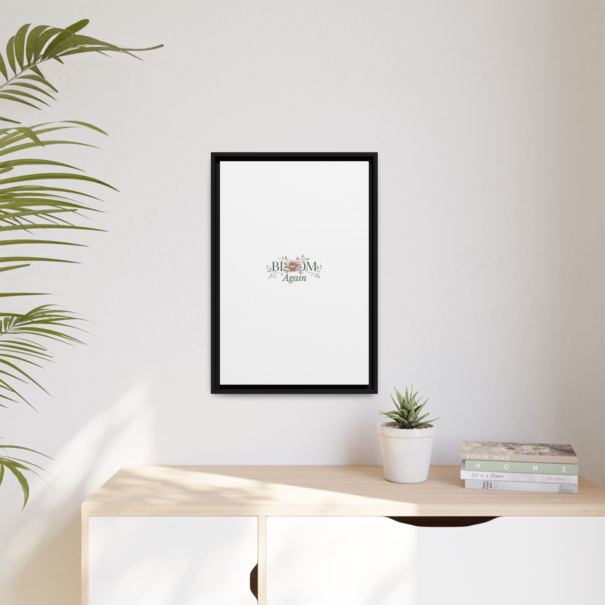 Bless Me Again Floral Matte Canvas Print, Framed Wall Art