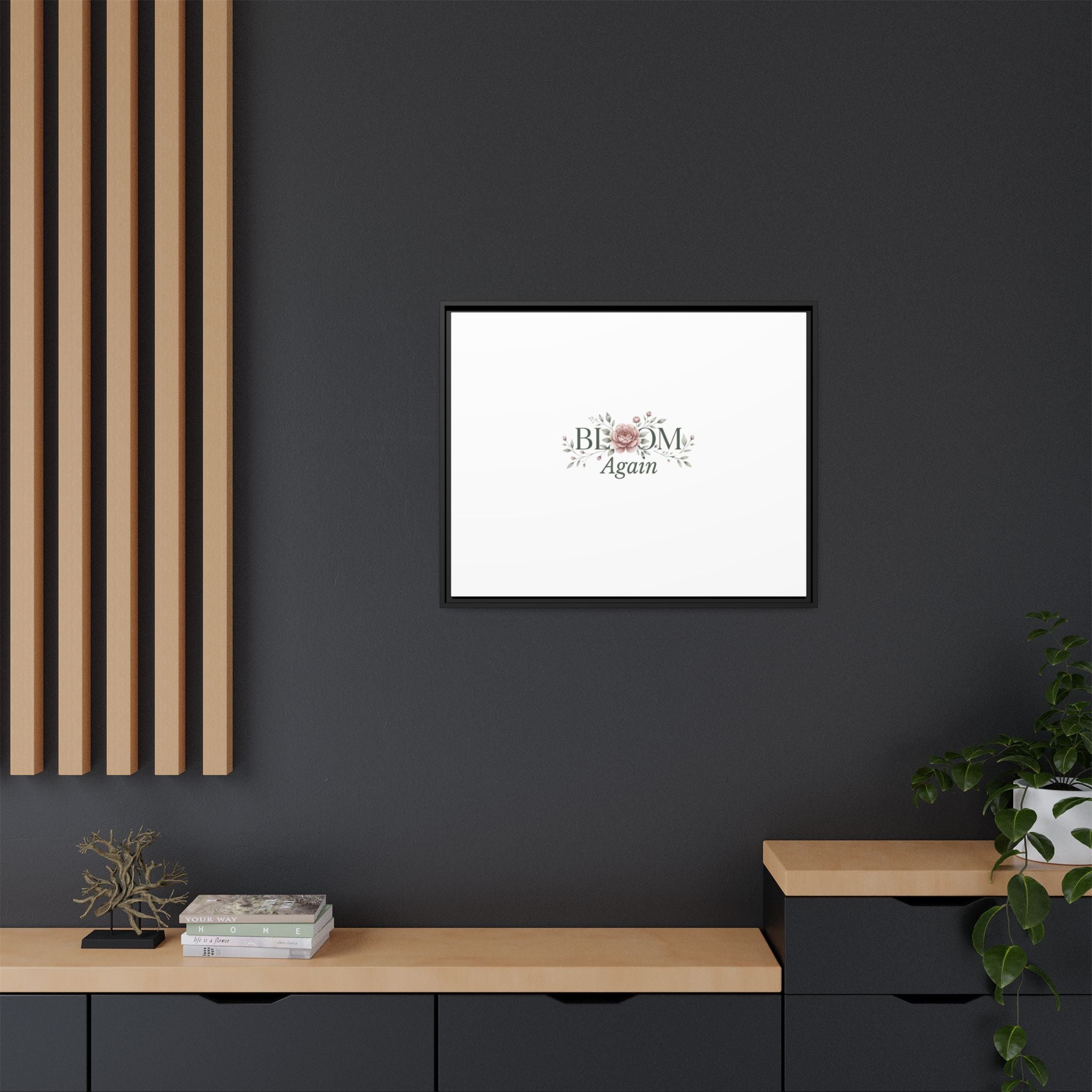 Bless Me Again Floral Matte Canvas Print, Framed Wall Art