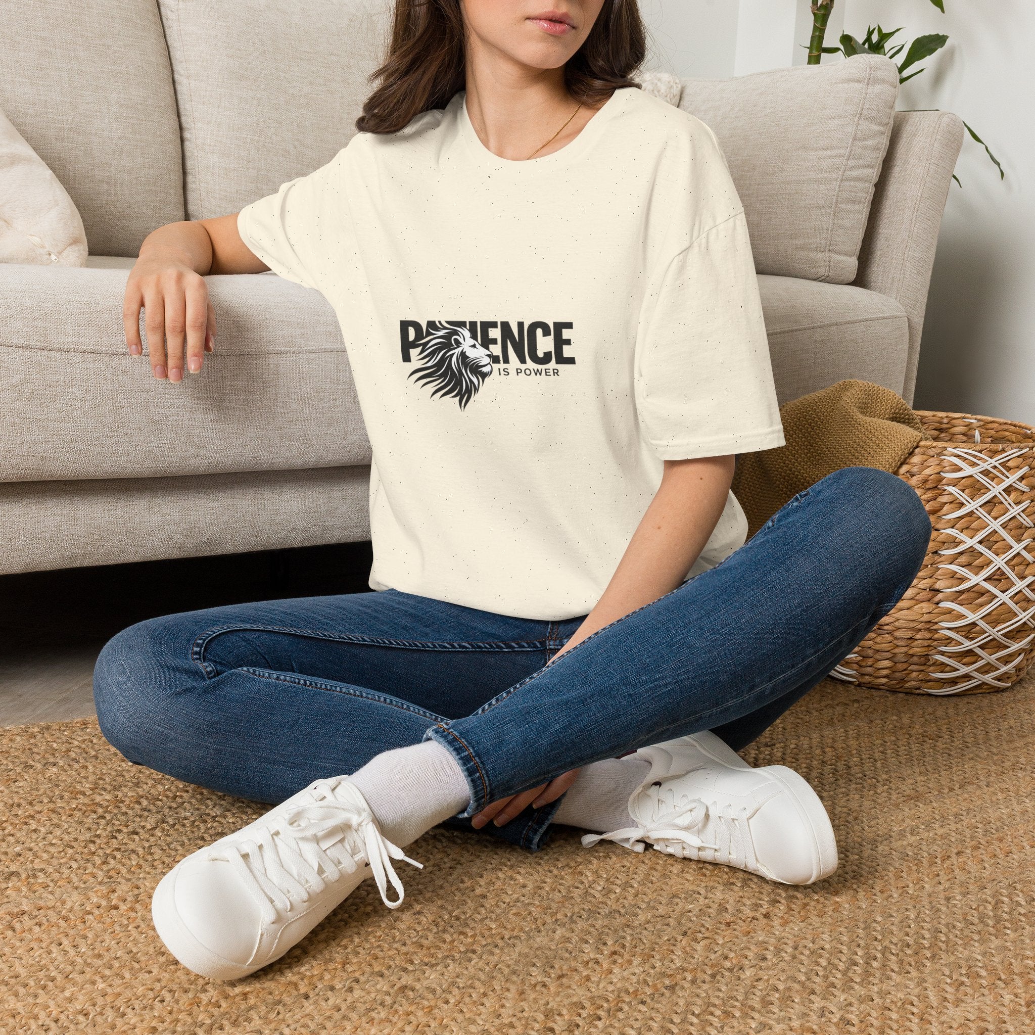 Patience Is Power Lion T-Shirt — Motivational Graphic Tee