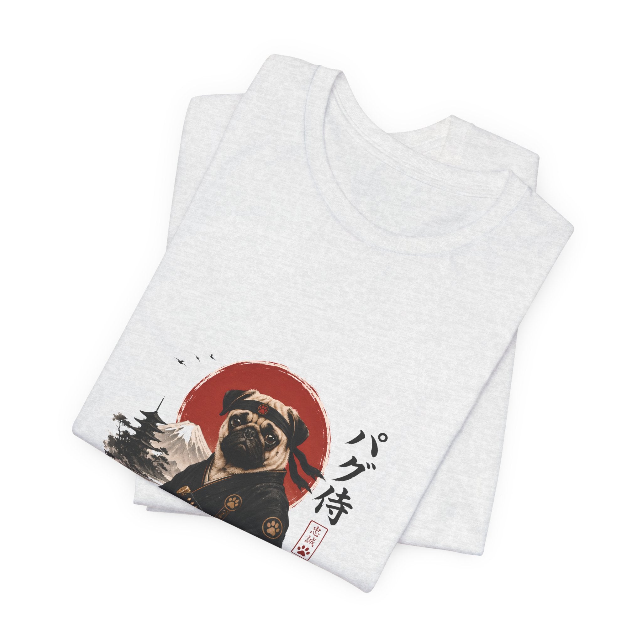 Pug Samurai T‑Shirt — Cute Samurai Pug Graphic Tee