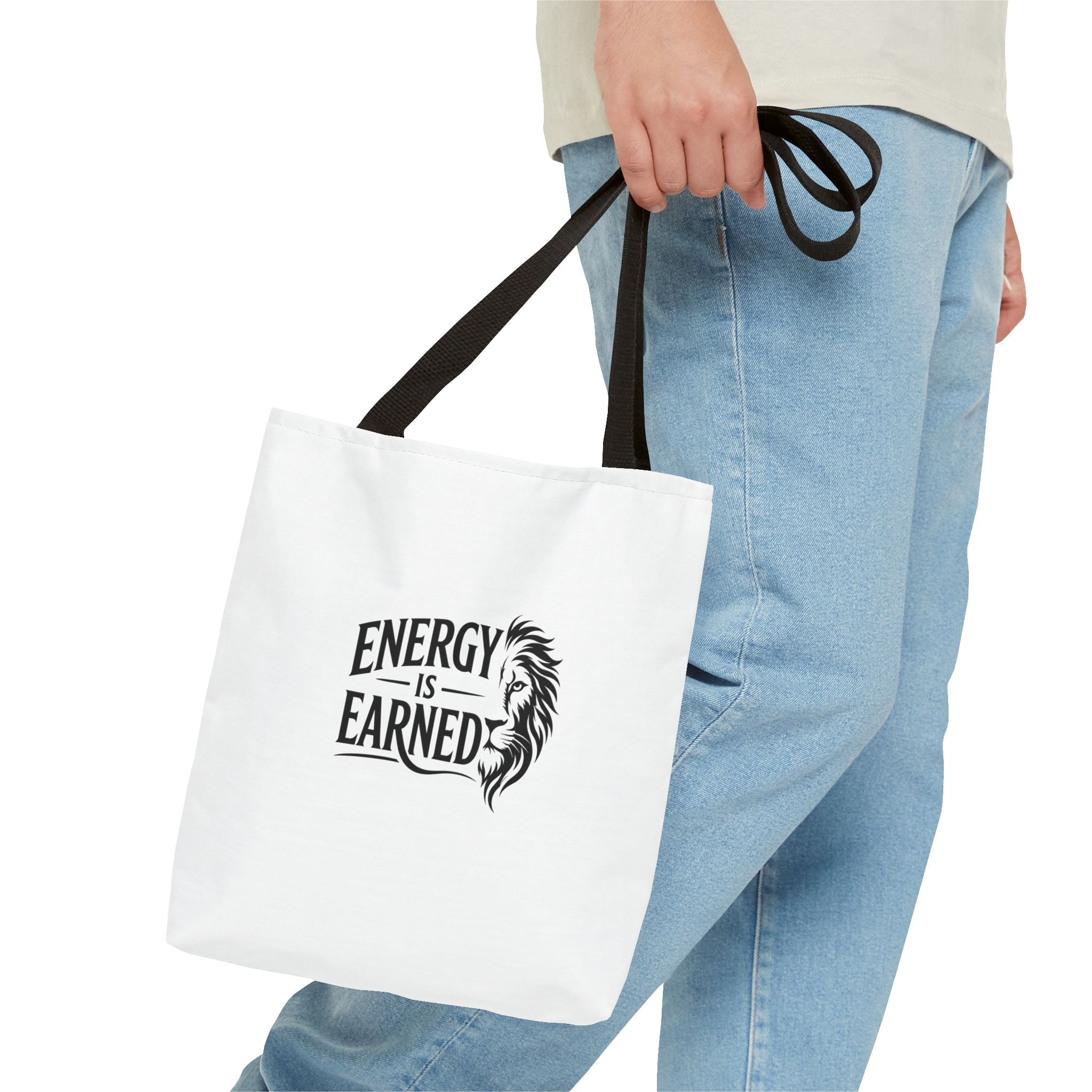 Energy Is Earned Tote Bag - Motivational Gym & Fitness Canvas Tote