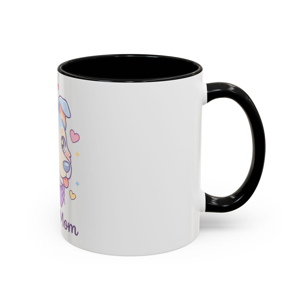 Husky Mom Accent Coffee Mug — Cute Pastel Husky Mother Dog Design (11/15oz)