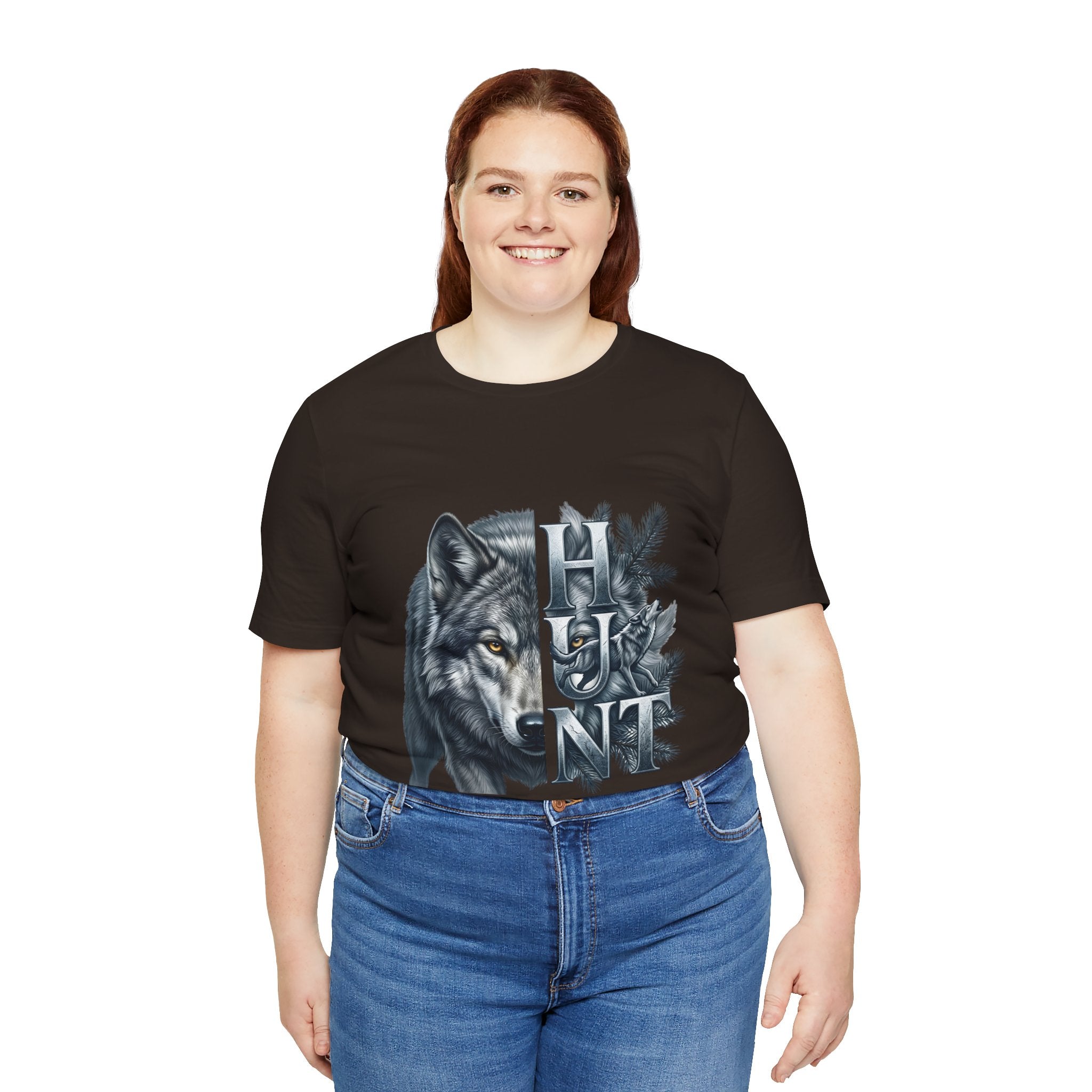 Wolf Elk Hunt T‑Shirt — Graphic Wildlife Hunting Tee