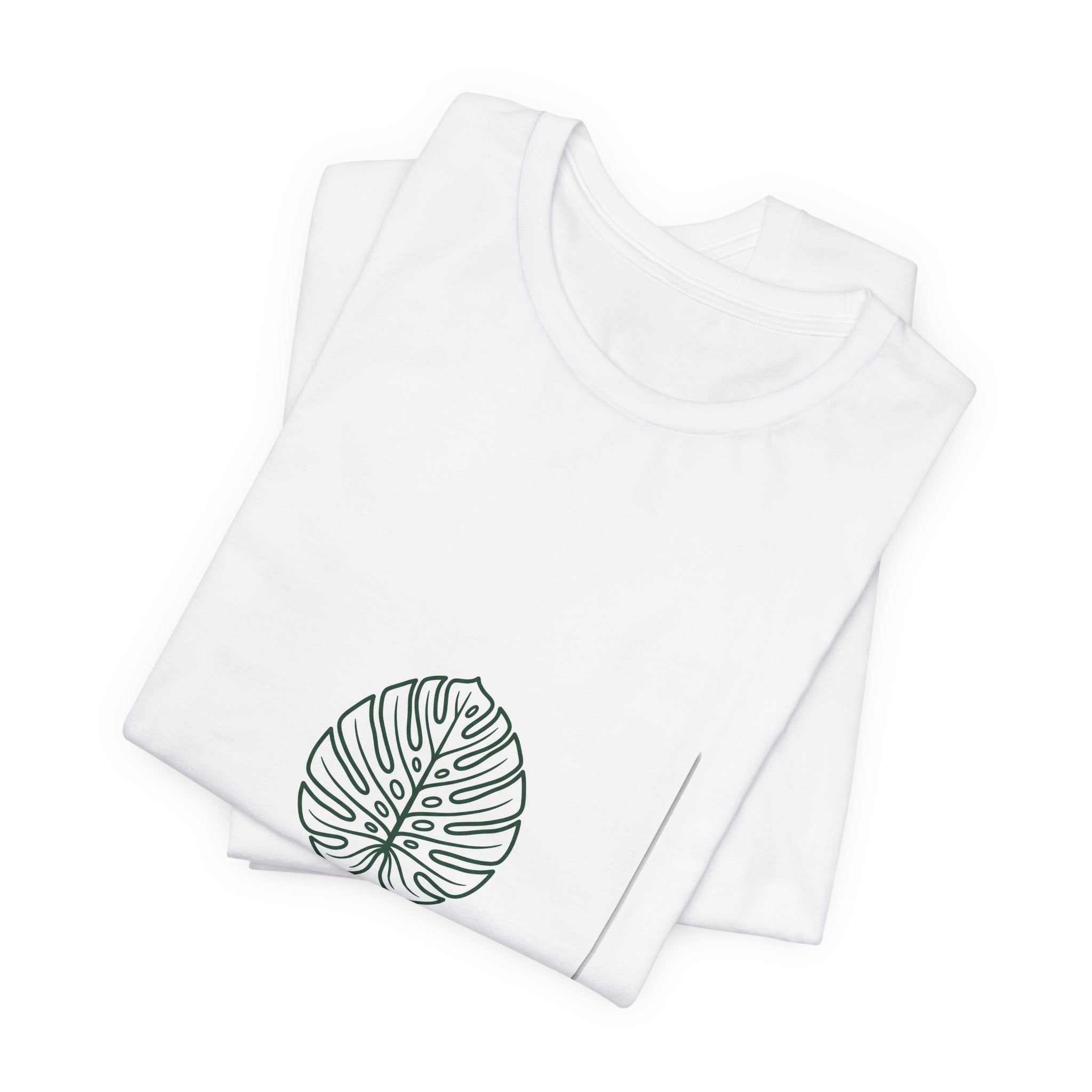 Stay Present Tee — Minimalist Monstera Leaf Graphic T-Shirt