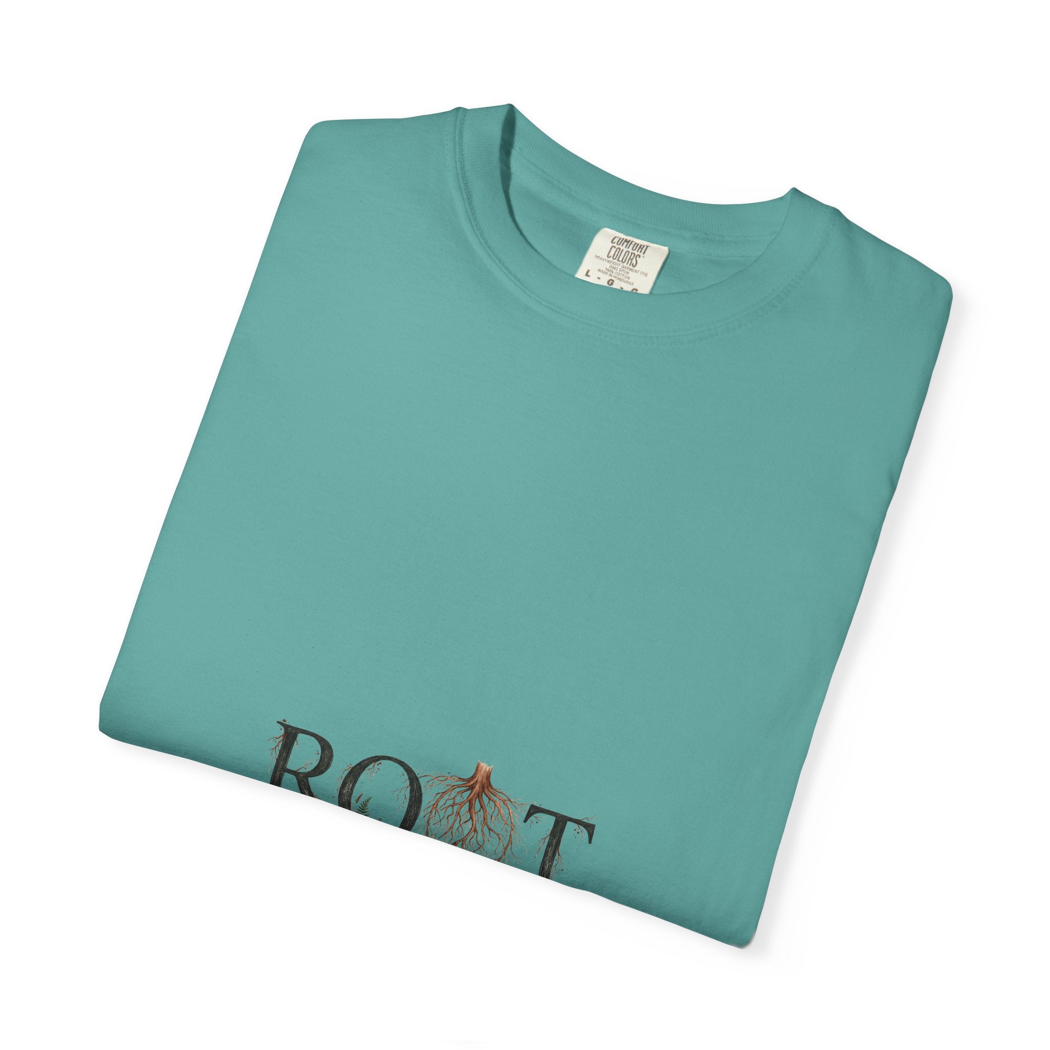 Root Floral Graphic T-Shirt — 'ROOT' Botanical Typography Tee