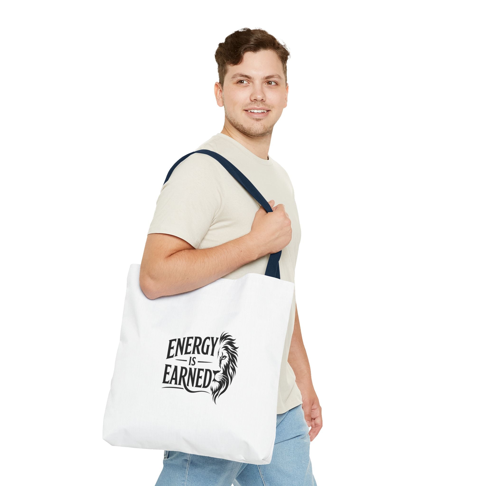 Energy Is Earned Tote Bag - Motivational Gym & Fitness Canvas Tote
