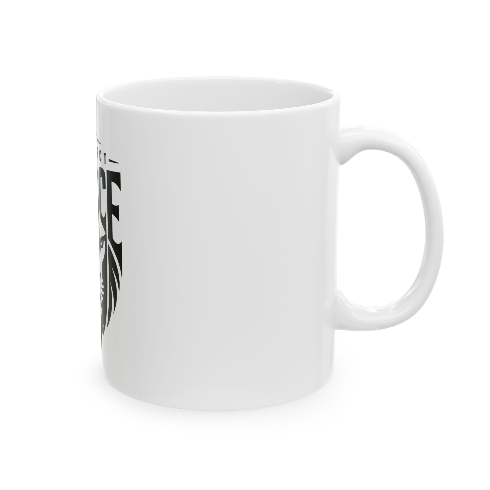 Protect Peace Lion Ceramic Mug — 'Protect Peace' Inspirational Coffee Cup (11oz & 15oz)