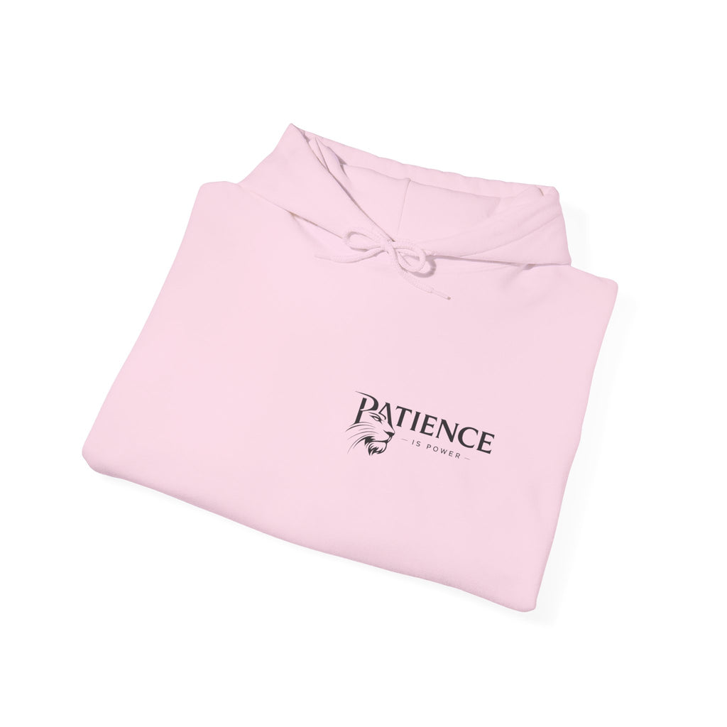 Patience Dove Hoodie — Minimal Inspirational Graphic Hooded Sweatshirt