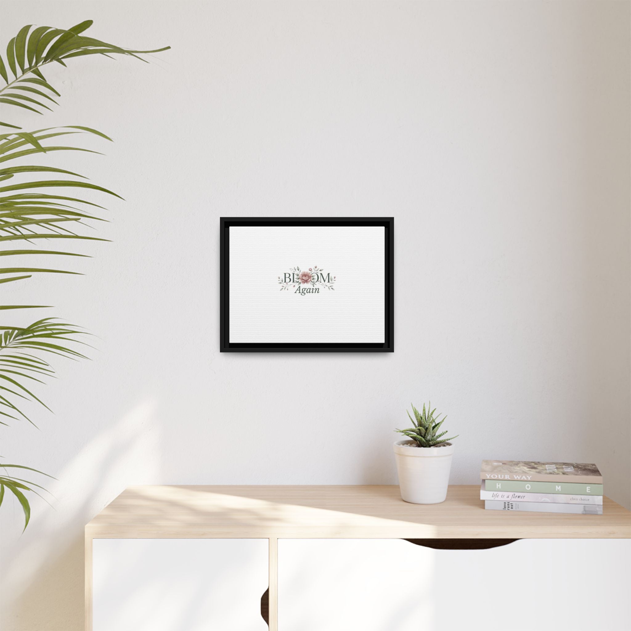 Bless Me Again Floral Matte Canvas Print, Framed Wall Art