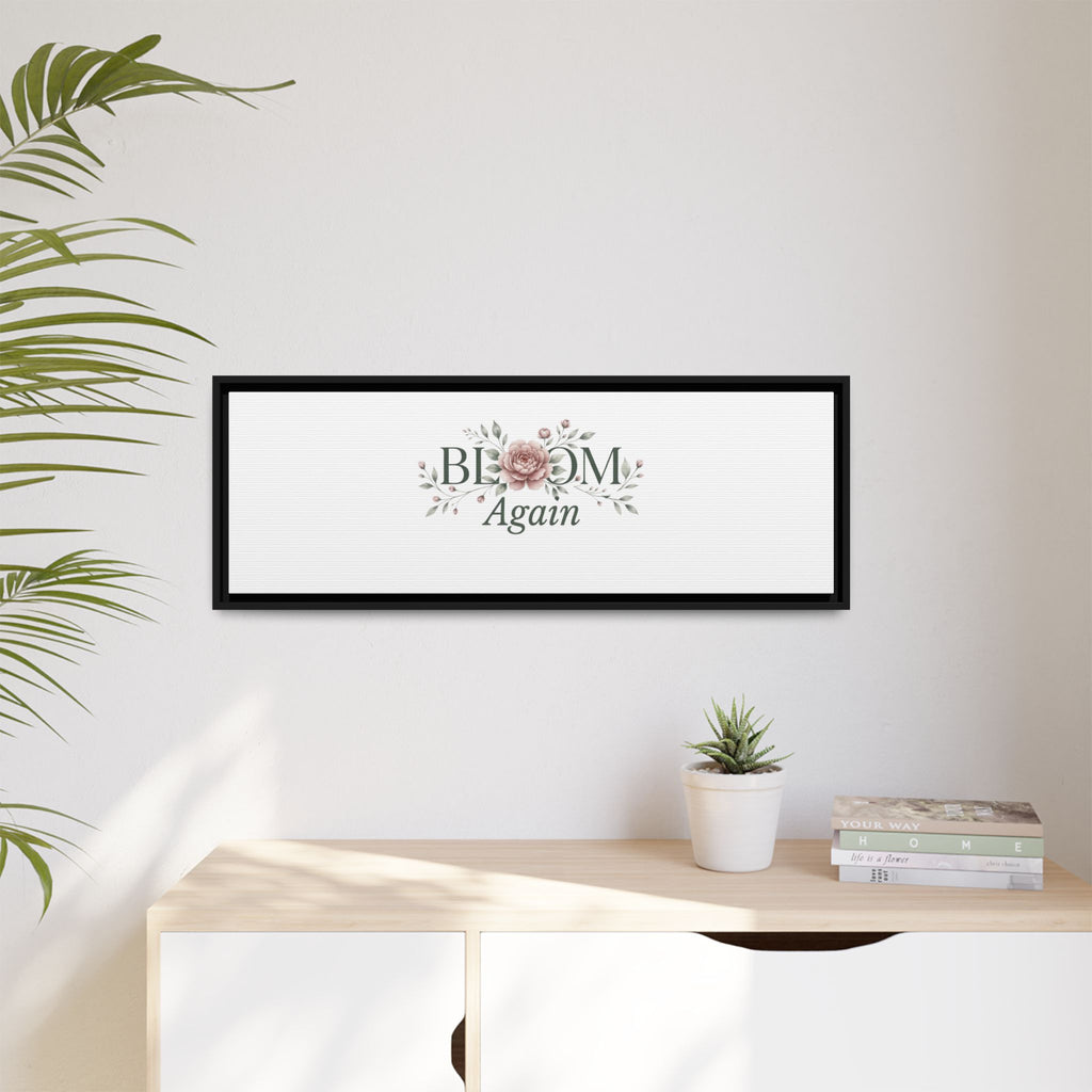 Bless Me Again Floral Matte Canvas Print, Framed Wall Art
