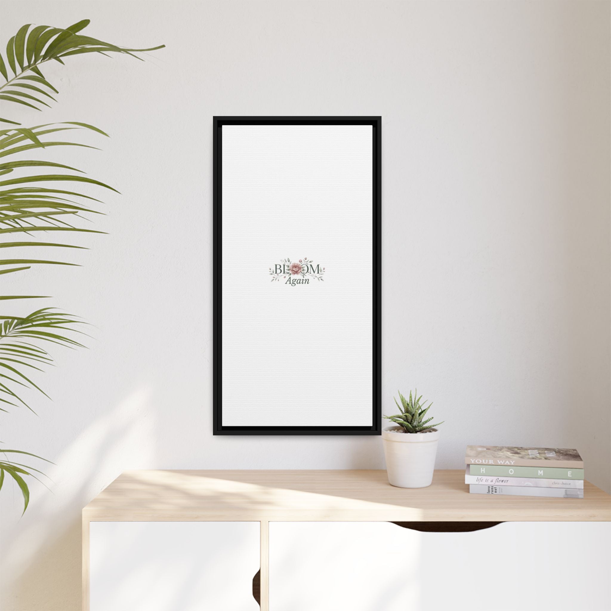 Bless Me Again Floral Matte Canvas Print, Framed Wall Art