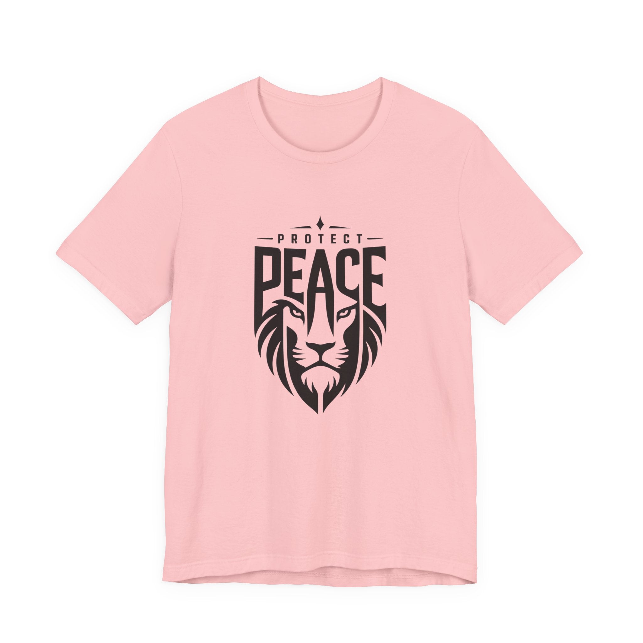 Protect Peace Lion T-Shirt — Graphic Tee with Lion Shield Design