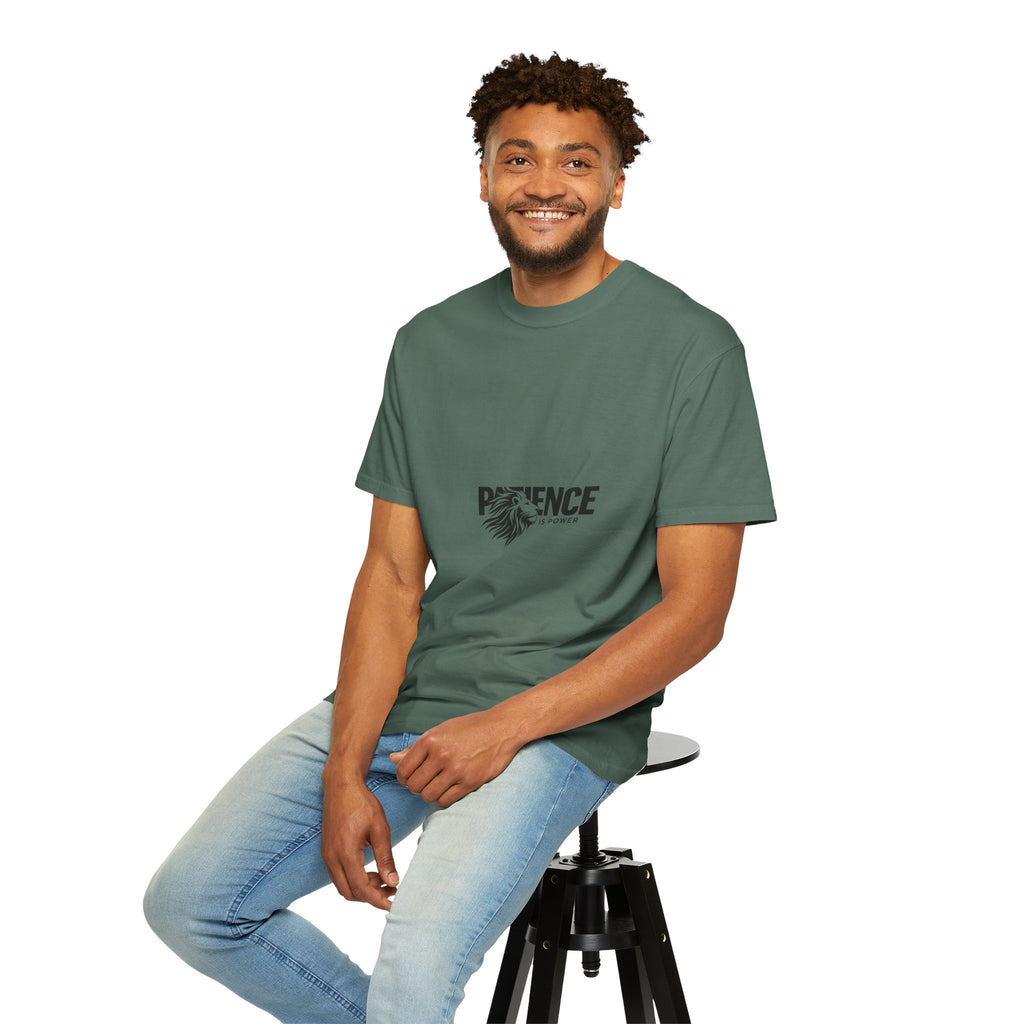 Patience Is Power T‑Shirt — Lion Graphic Inspirational Tee